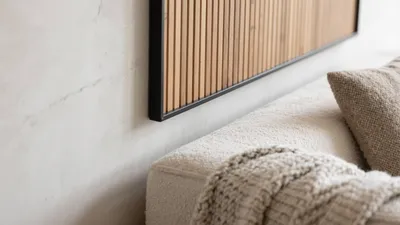 Cozy Bedroom Corner with Wood Accent Wall