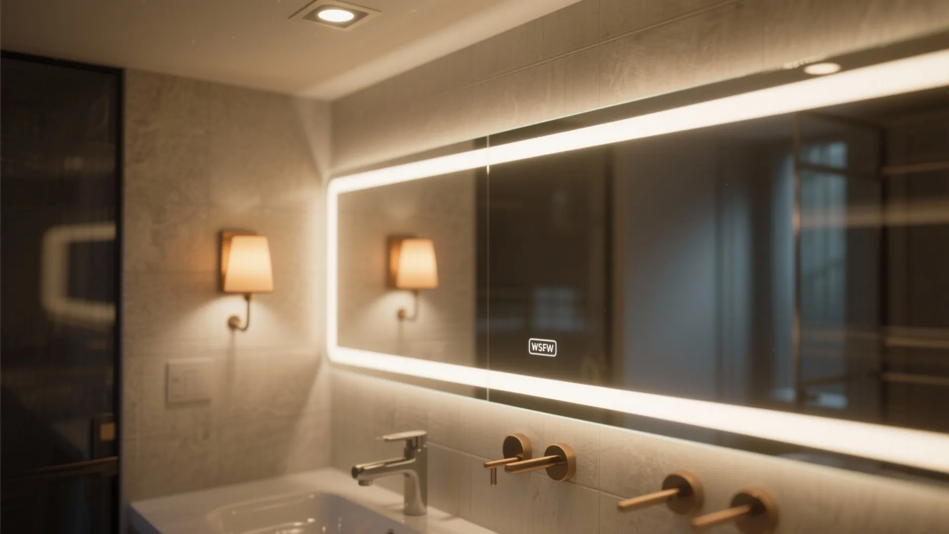 2. Layer Lighting with Mirrors and Warm Fixtures