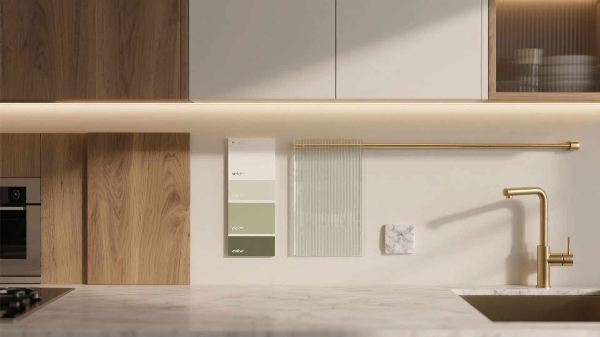 Warm materials and mixed finishes for character