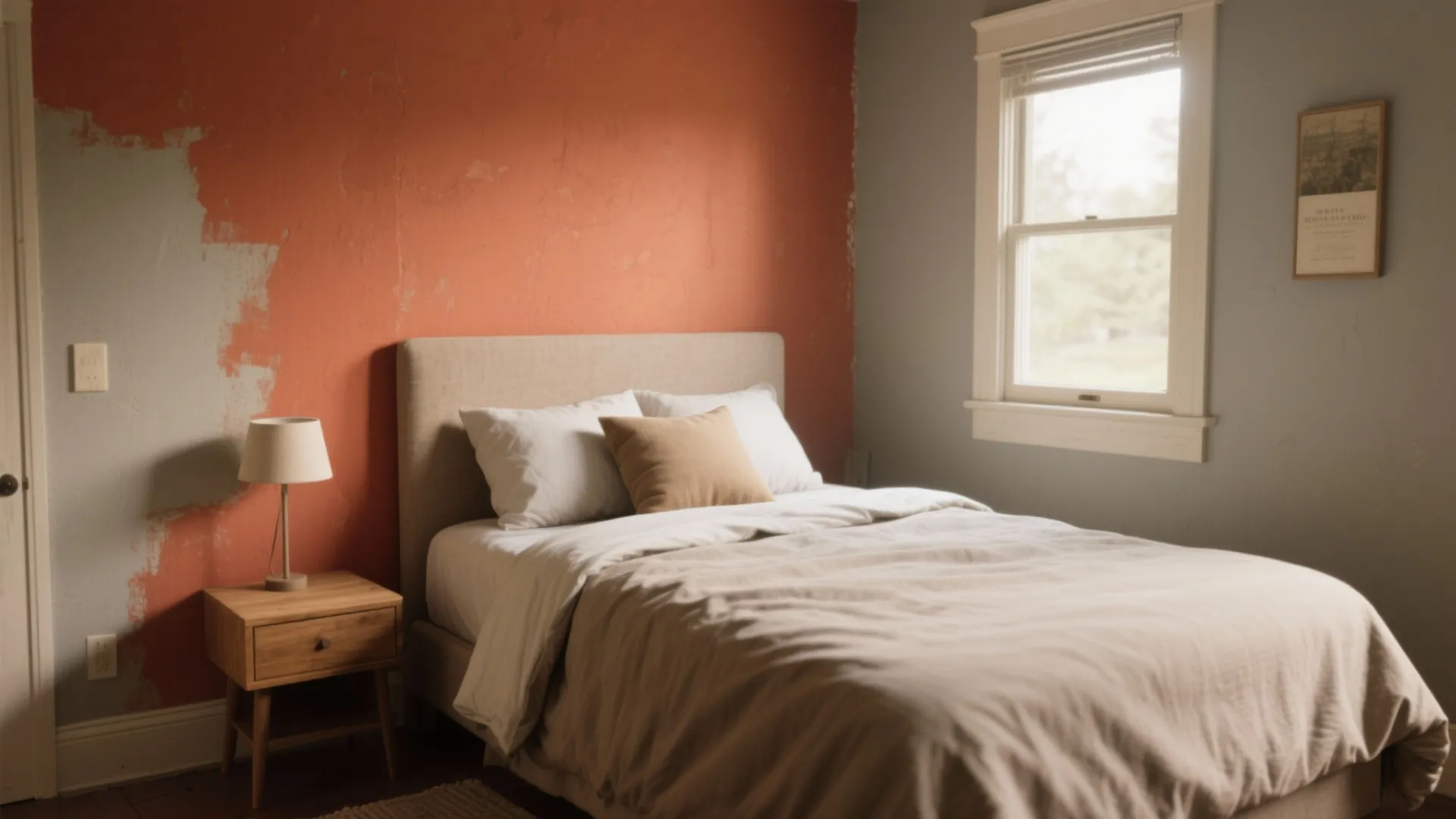 1. Warm neutrals with a single accent wall