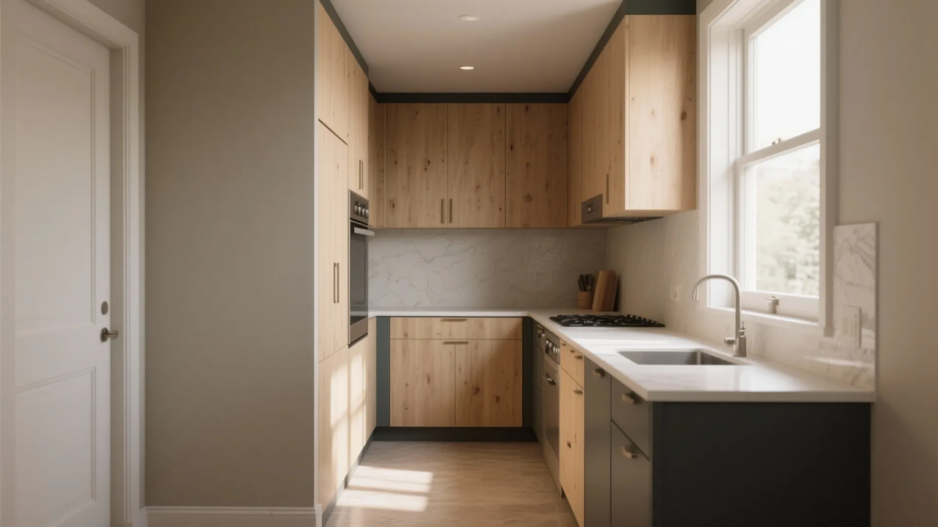 2. Use warm neutrals with contrasting trim