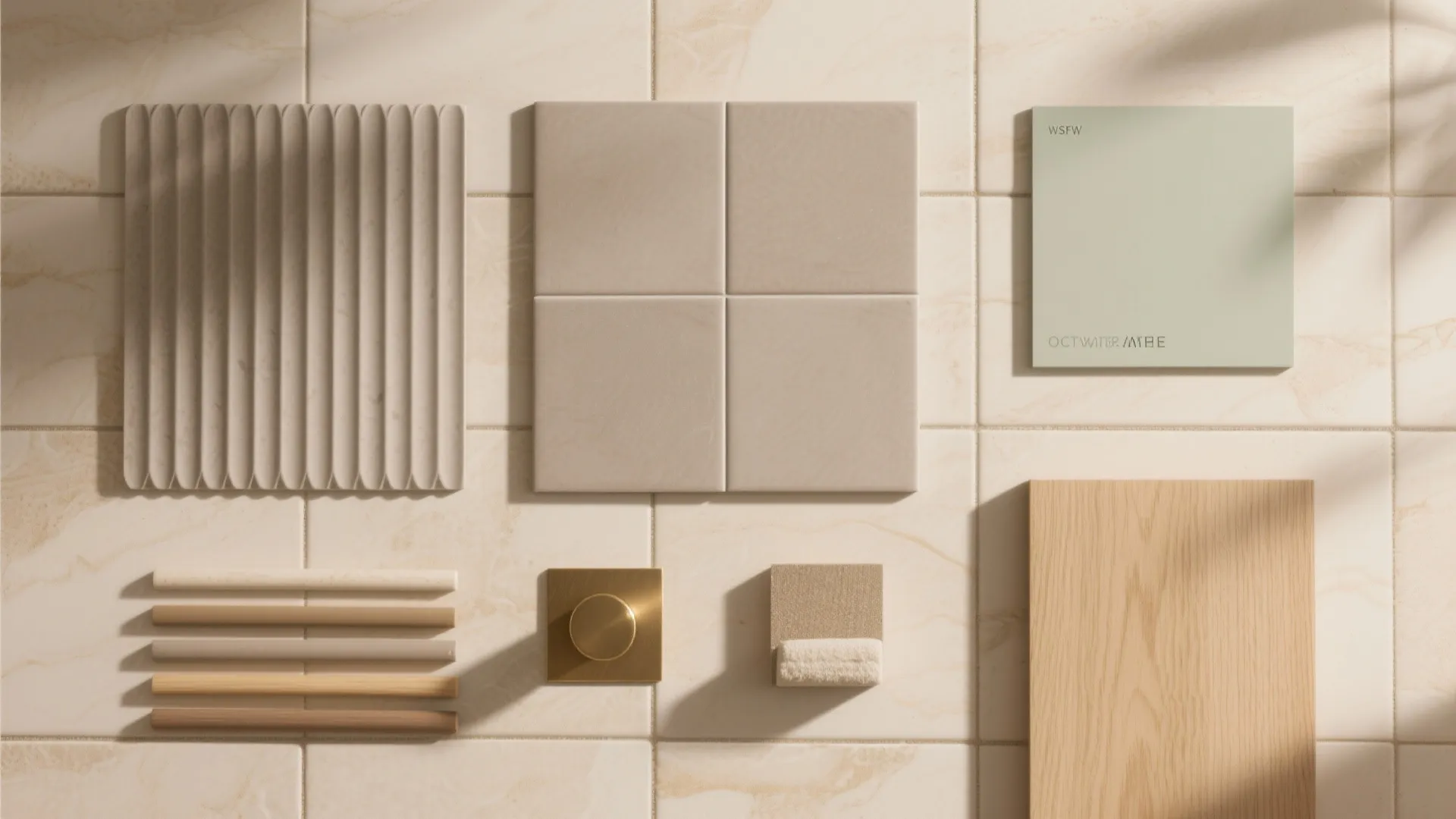 Warm Neutrals, Ribbed Textures, and Tonal Grout
