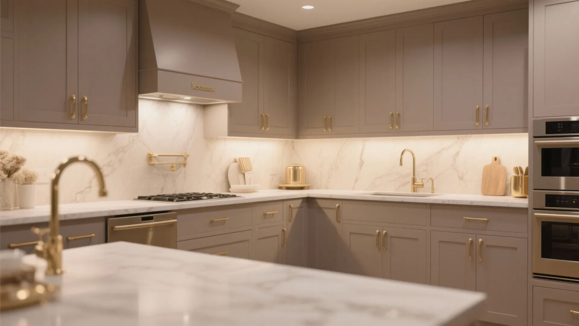 4. Warm Neutrals with Metallic Accents