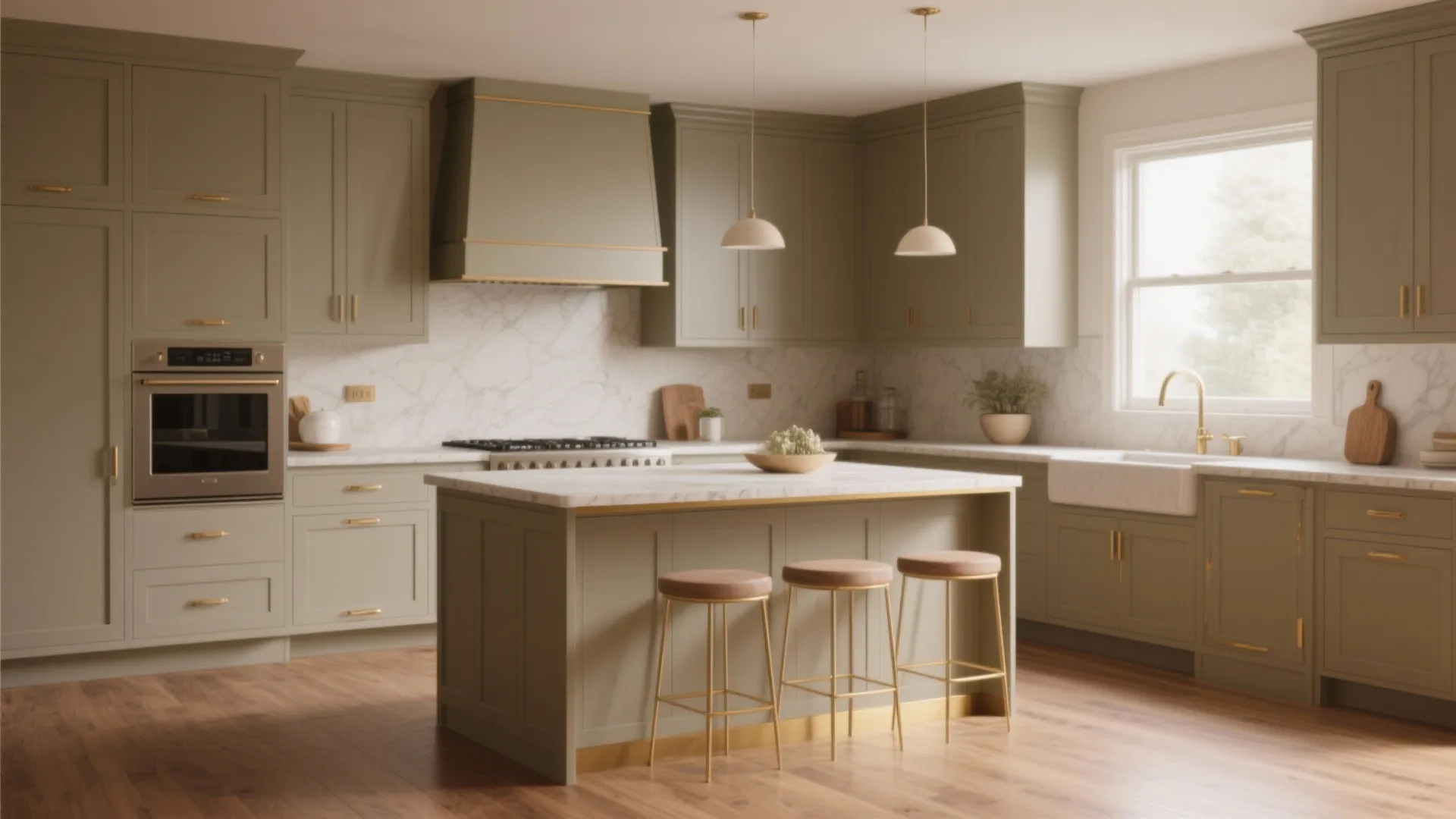 4. Warm Neutrals with Colored Trim