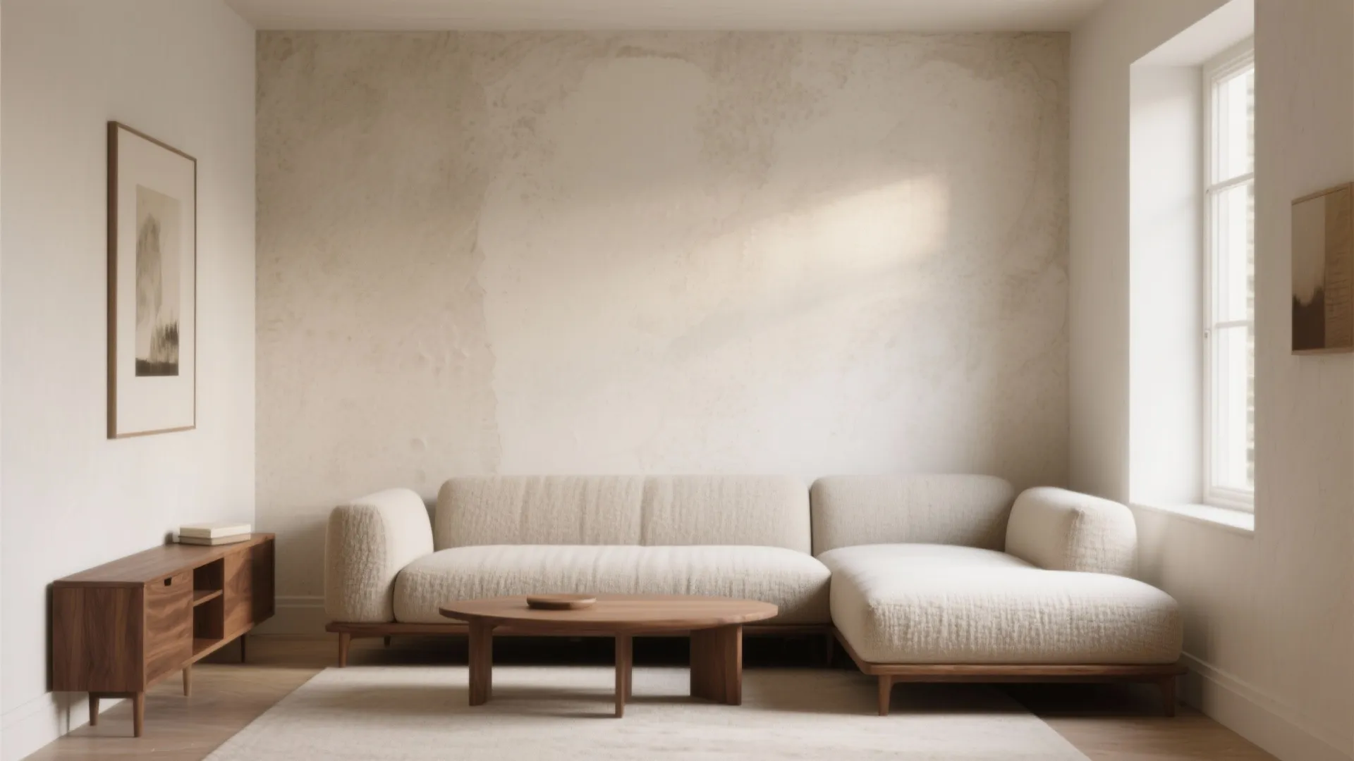 Warm Neutrals with a Textured Accent Wall