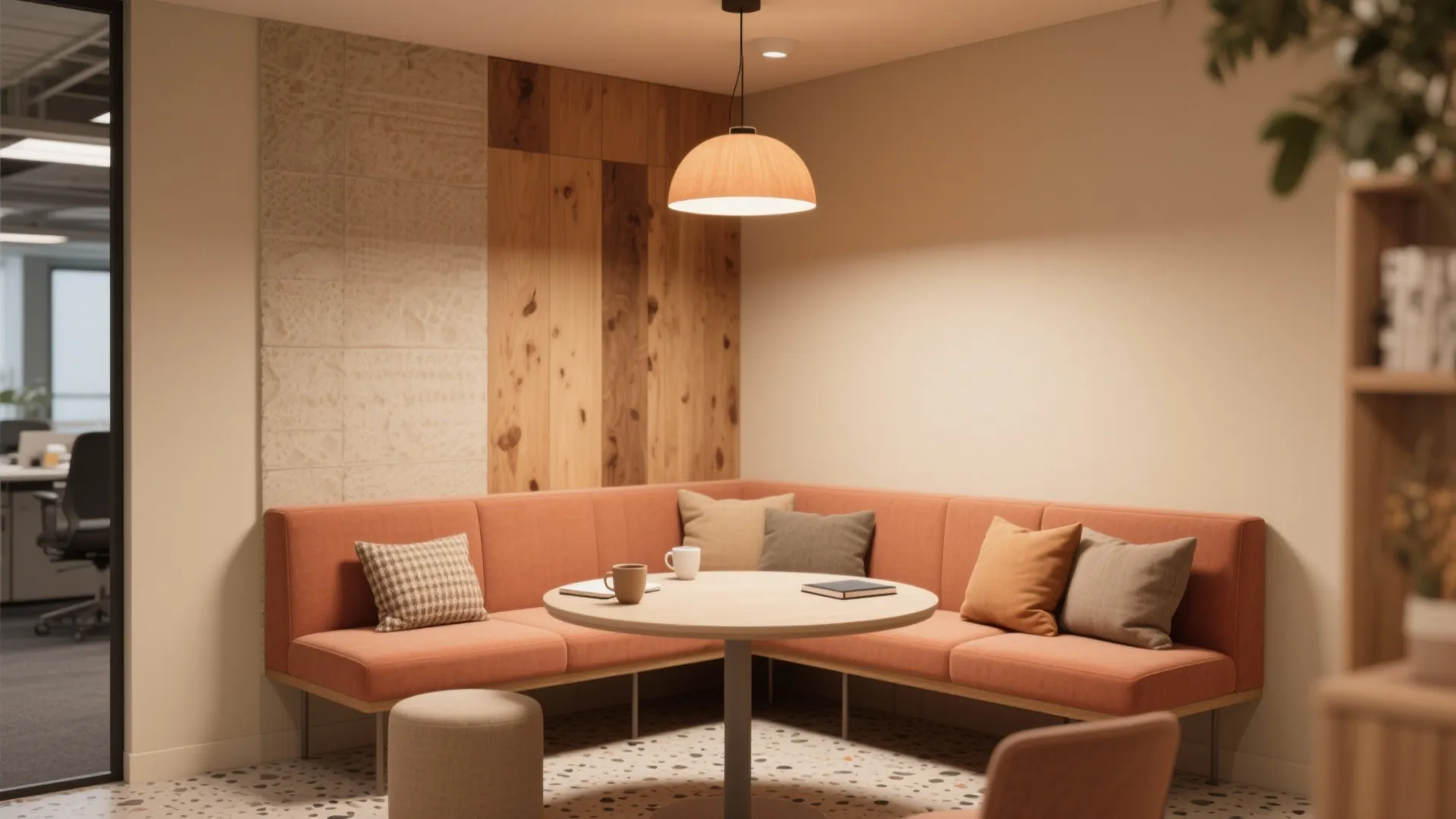 2. Warm Neutrals Near Collaborative Areas