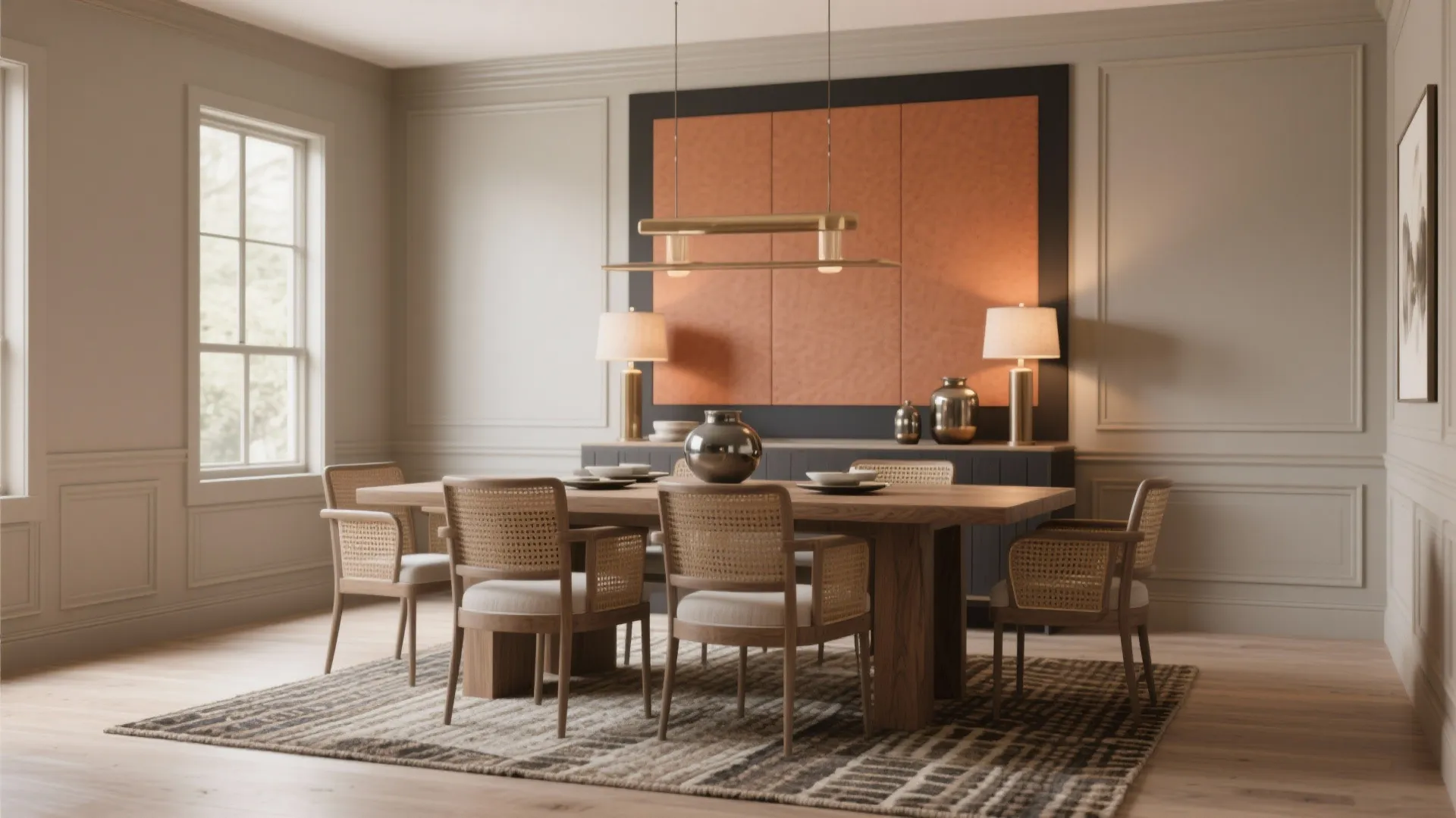 2. Warm neutrals with rich accents