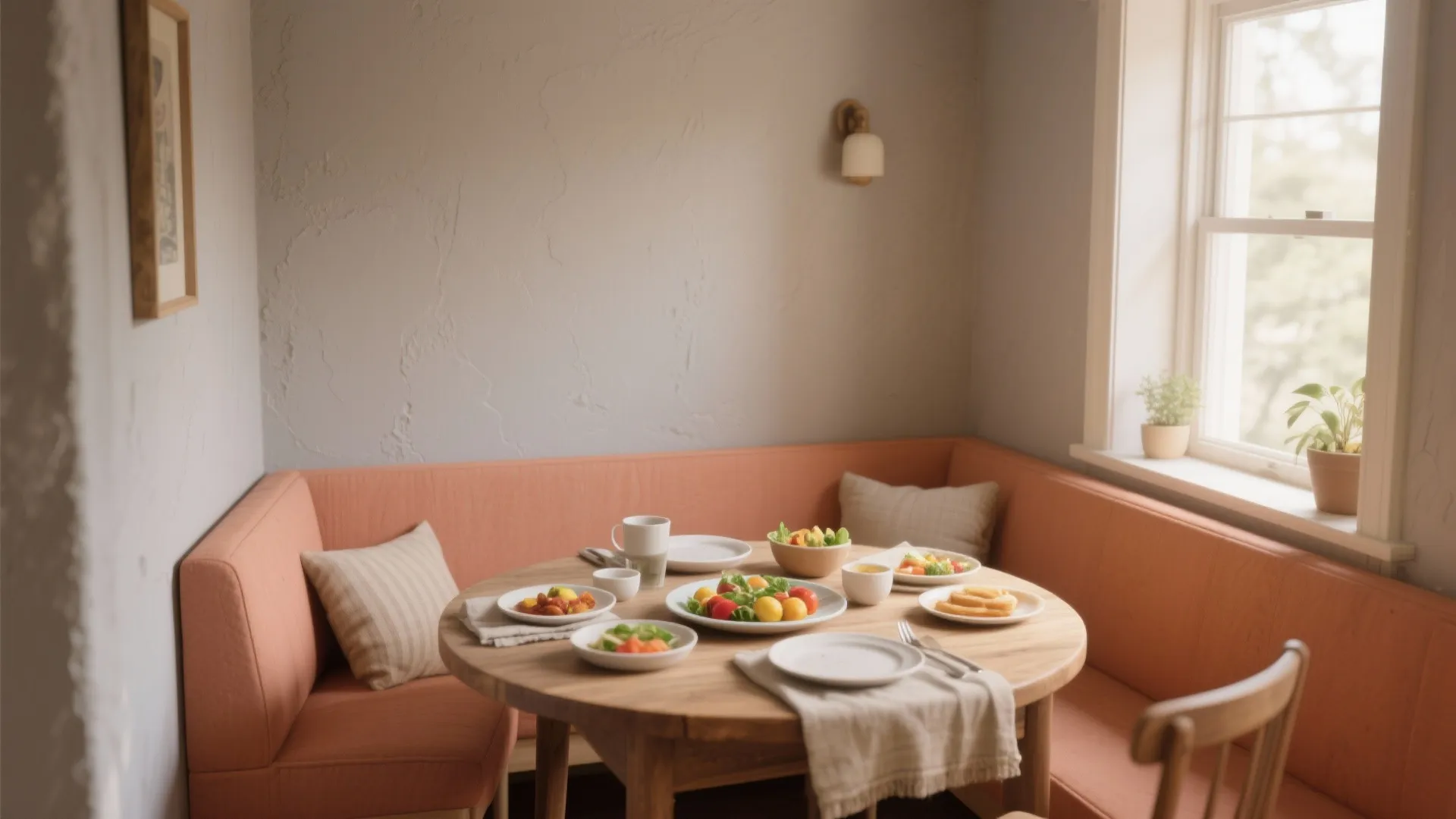 2. Warm neutrals that flatter food