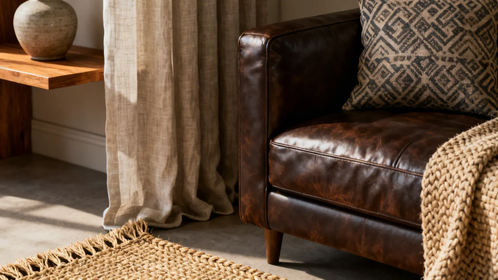 1. Layer warm neutrals and natural textures