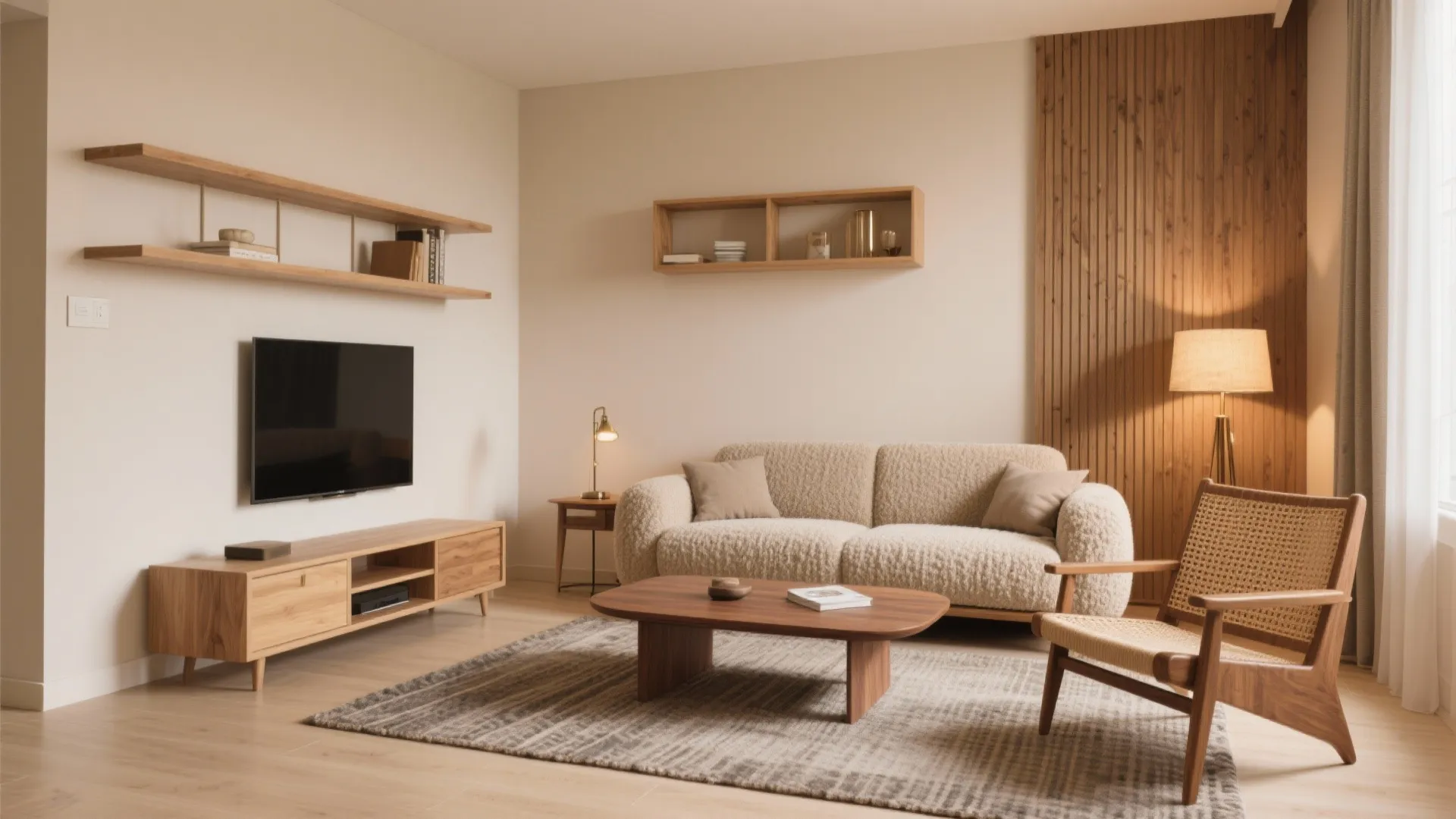 Warm Neutrals, Wood Accents, and Smart Textiles