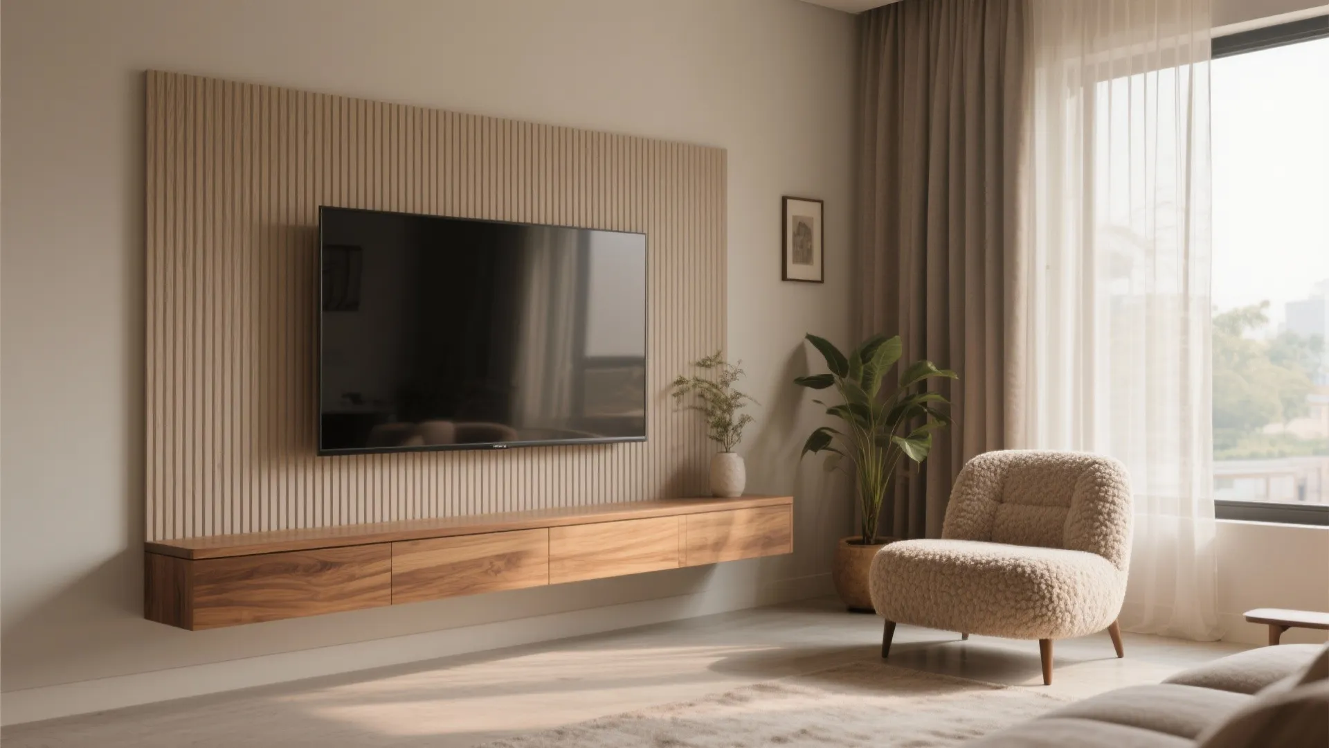 Warm Neutrals With Wood Accents (Low-Maintenance)