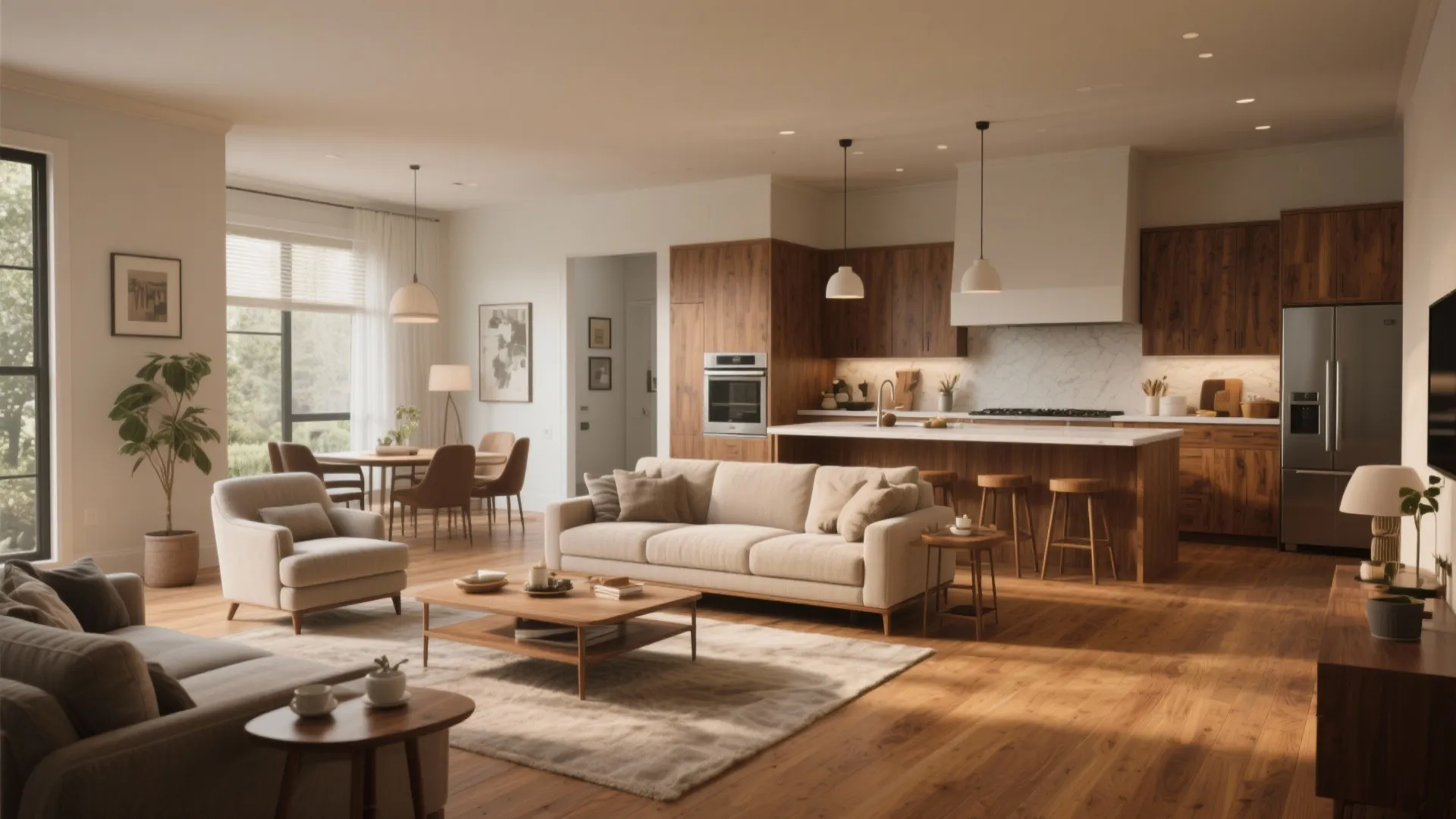 1. Warm-Toned Hardwood