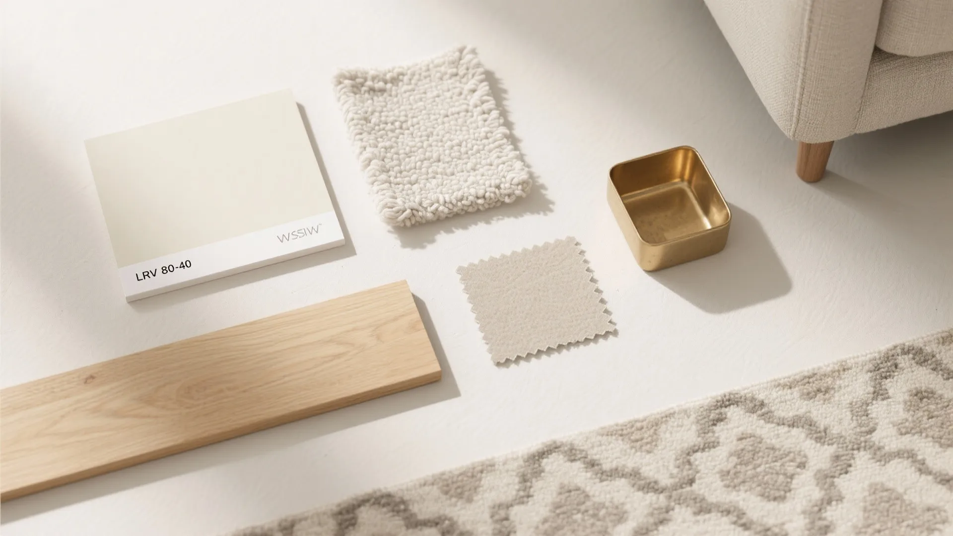 Light Palette, Warm Materials, Subtle Contrast