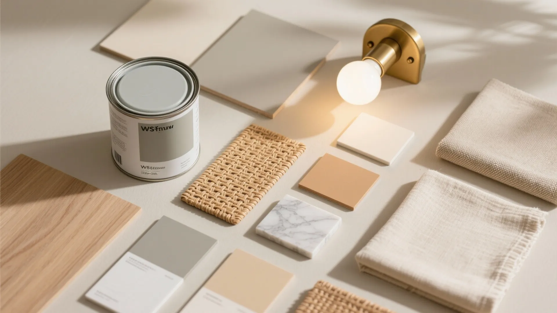 Warm neutral palette, low-VOC paint, and layered lighting