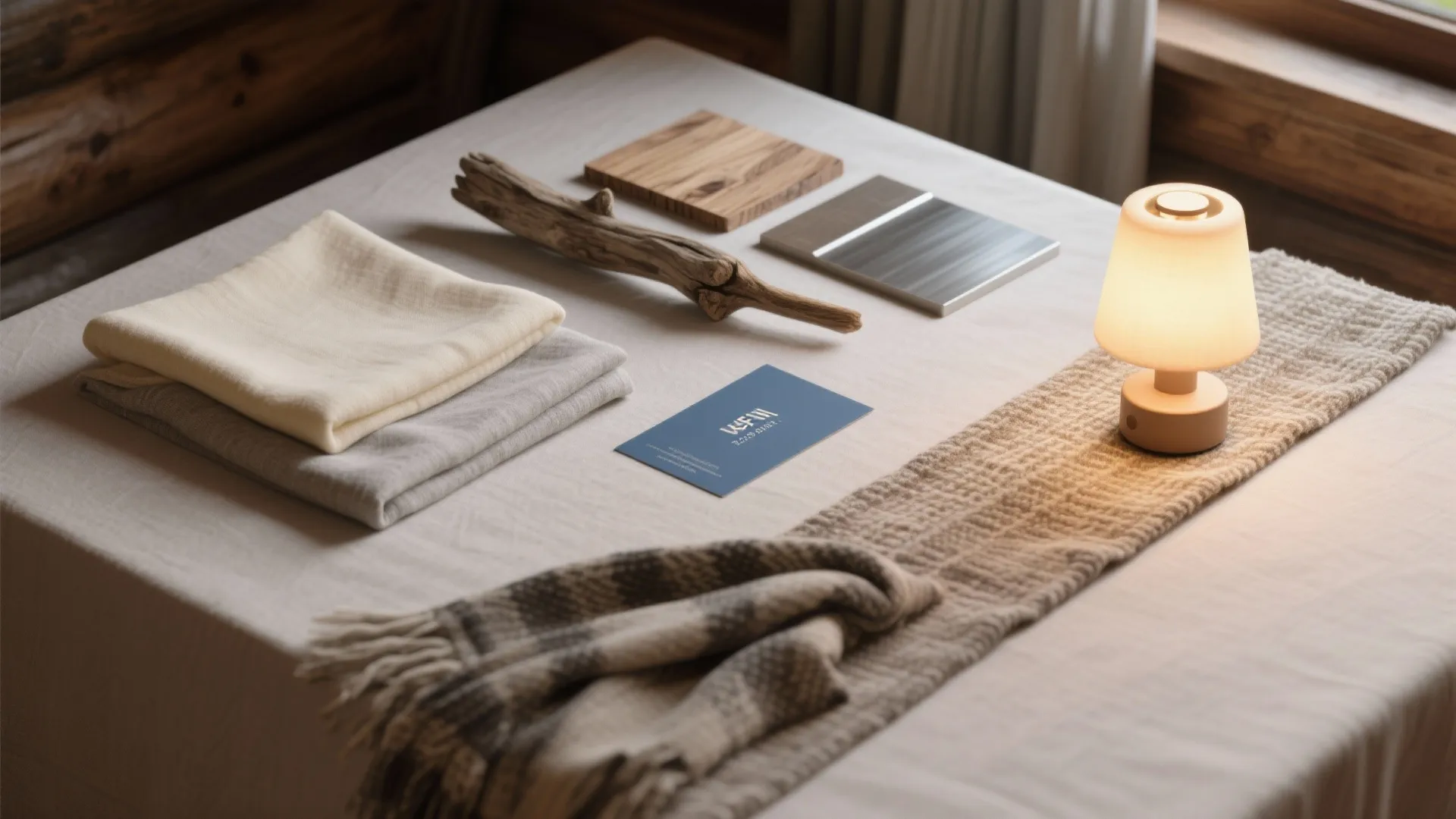 Warm materials and layered lighting