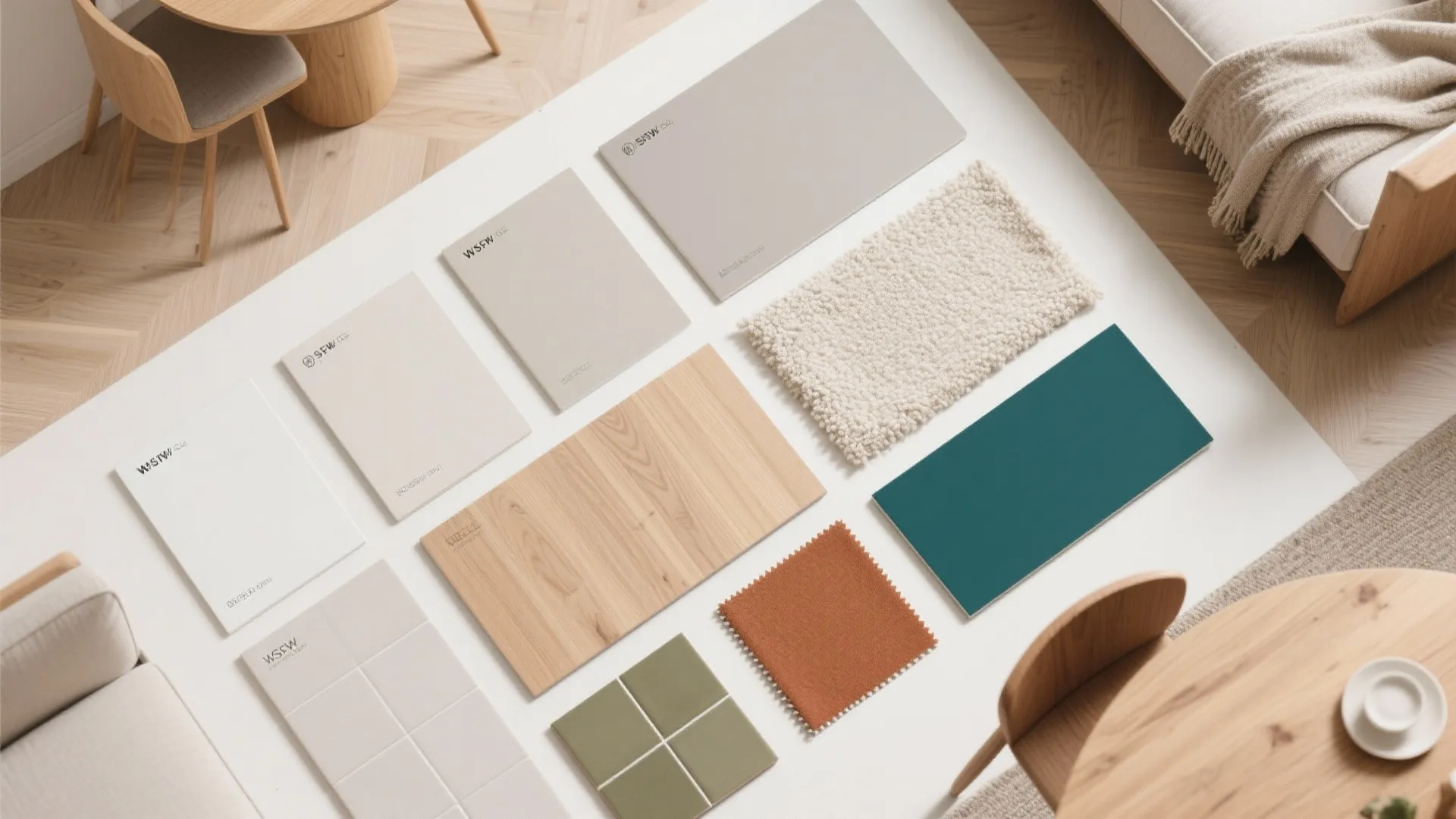 A Warm, Cohesive Palette: Wood, Neutrals, and One Accent