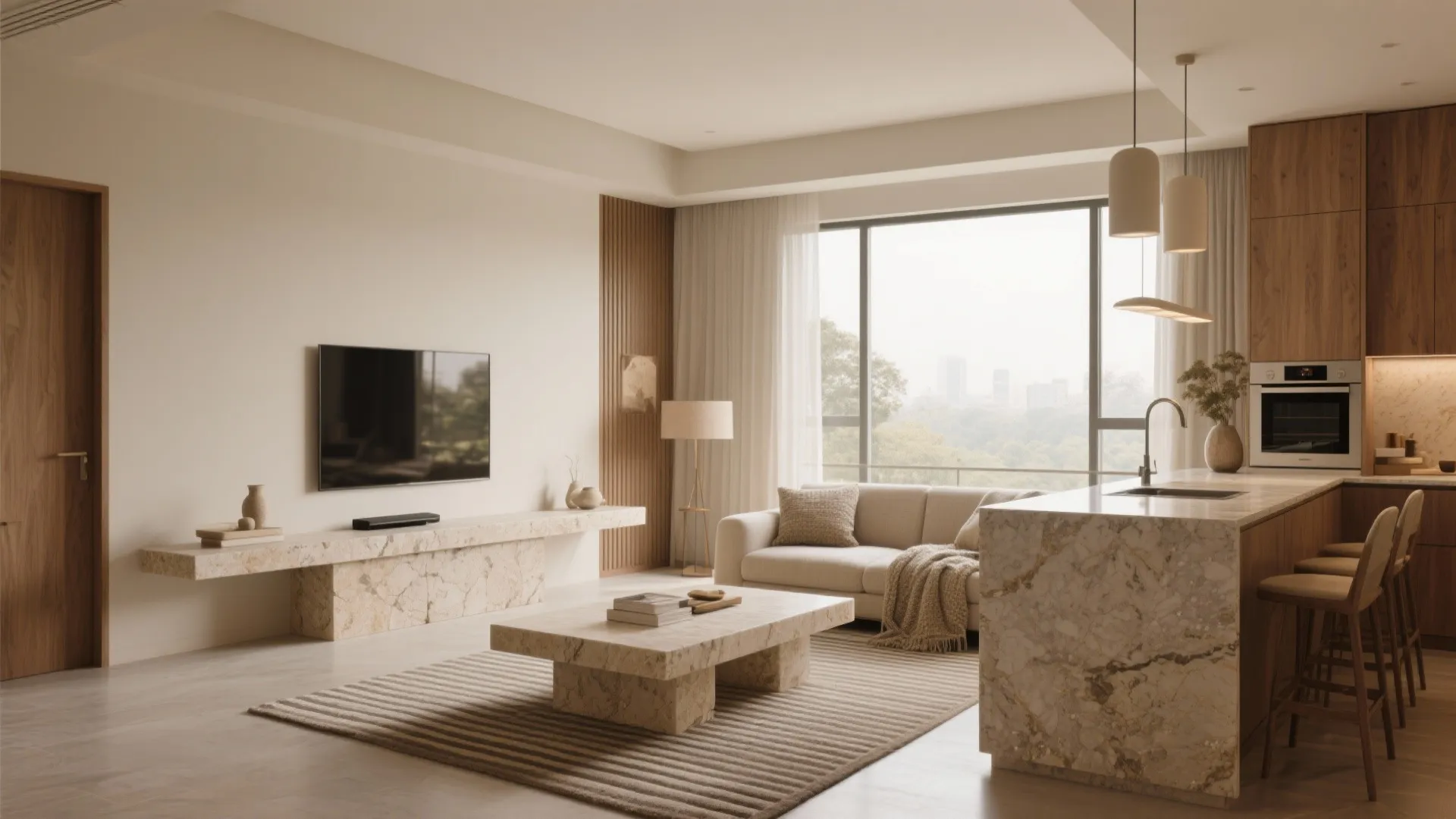 Warm Minimalism with Local Stone Accents