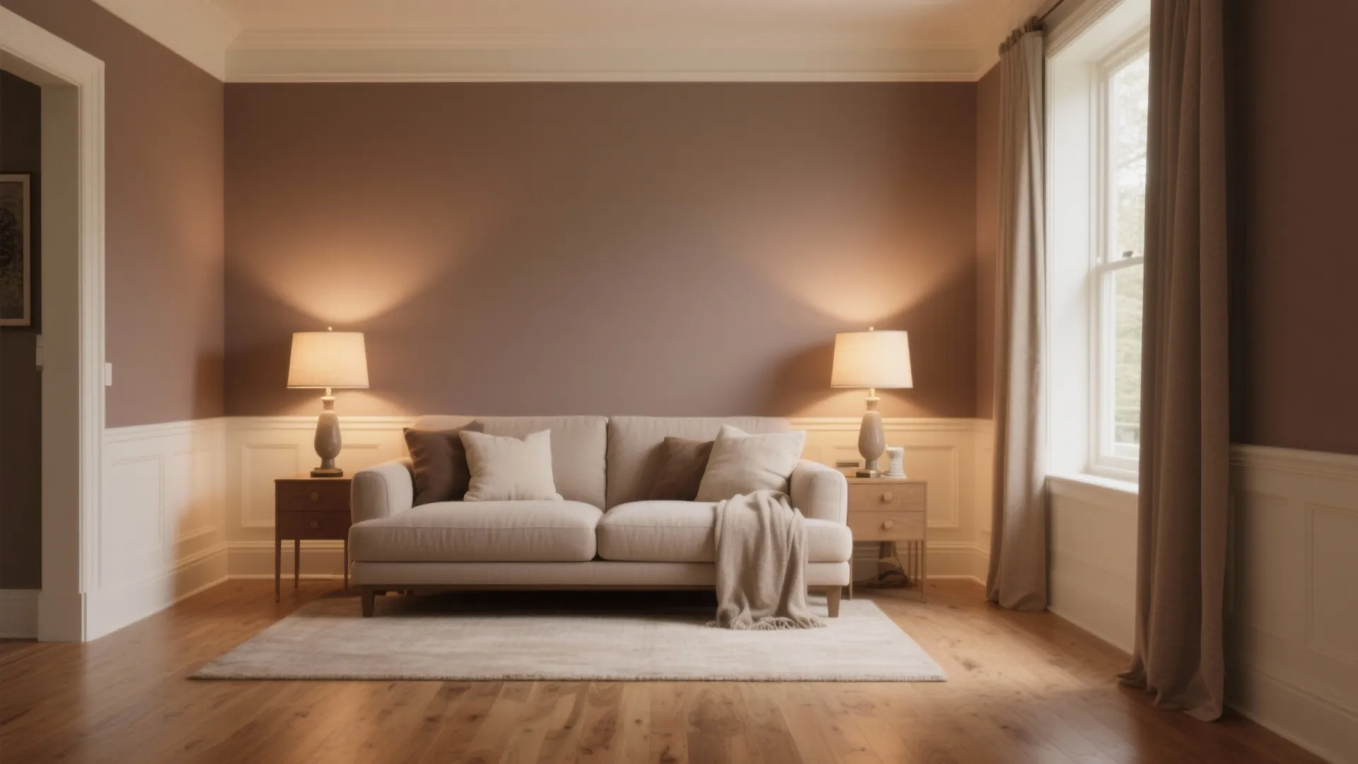 1. Warm Taupe with Cream Trim