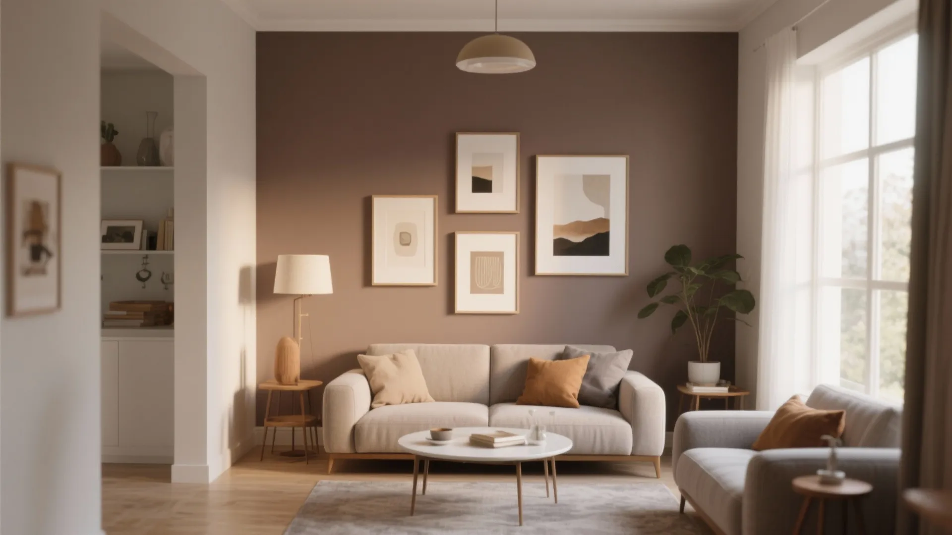 3. Accent Wall in Warm Taupe