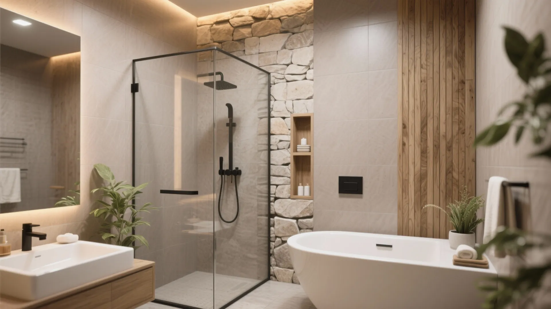Texture and Warmth: Stone-Look, Wood-Look, and Satin Finishes