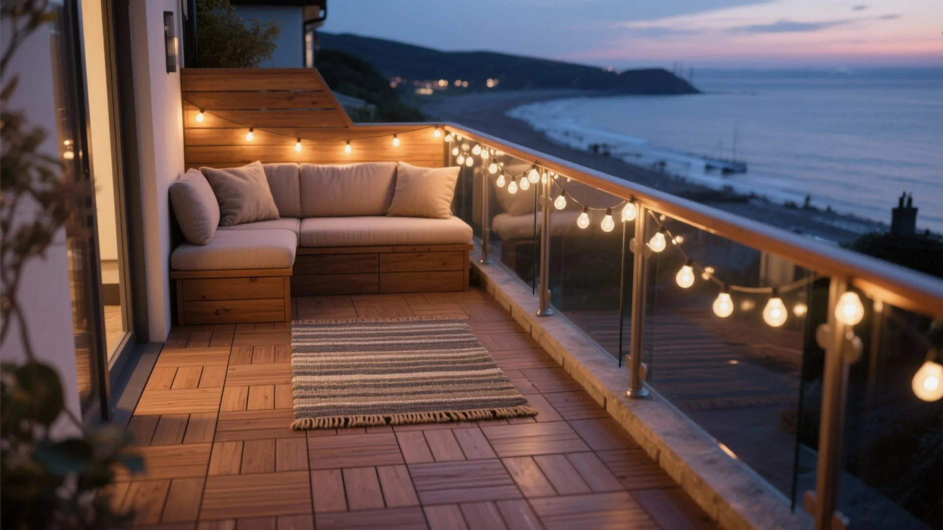 Warm textures and lighting that stand up to coastal life