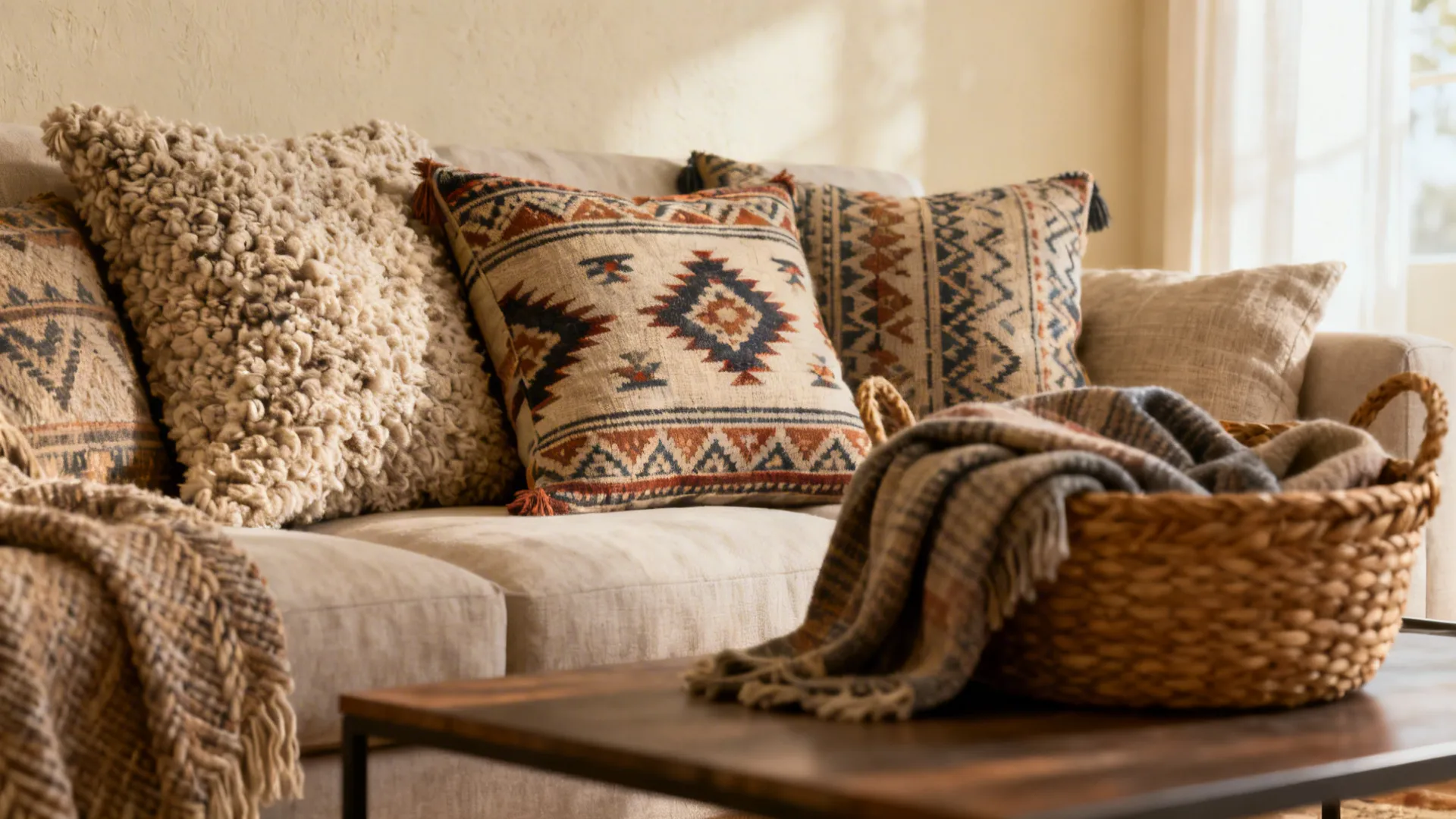 1. Warm Neutrals with Layered Textures