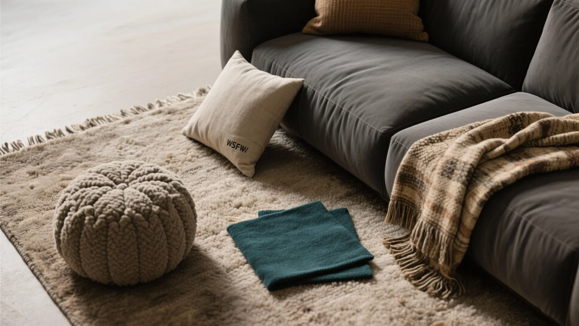 2. Warm textures to balance cool tones