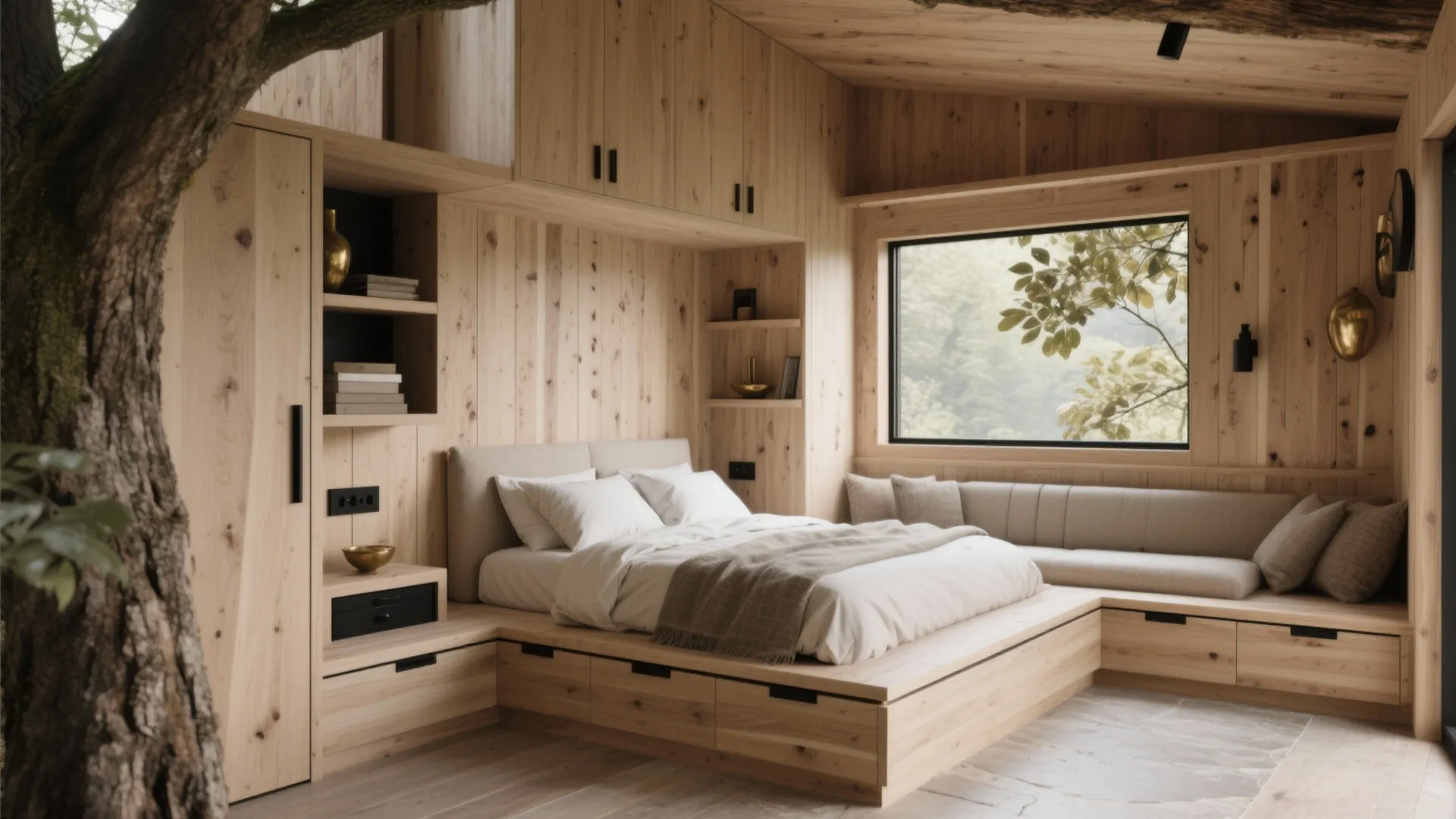 Warm Timber Minimalism + Hidden Storage