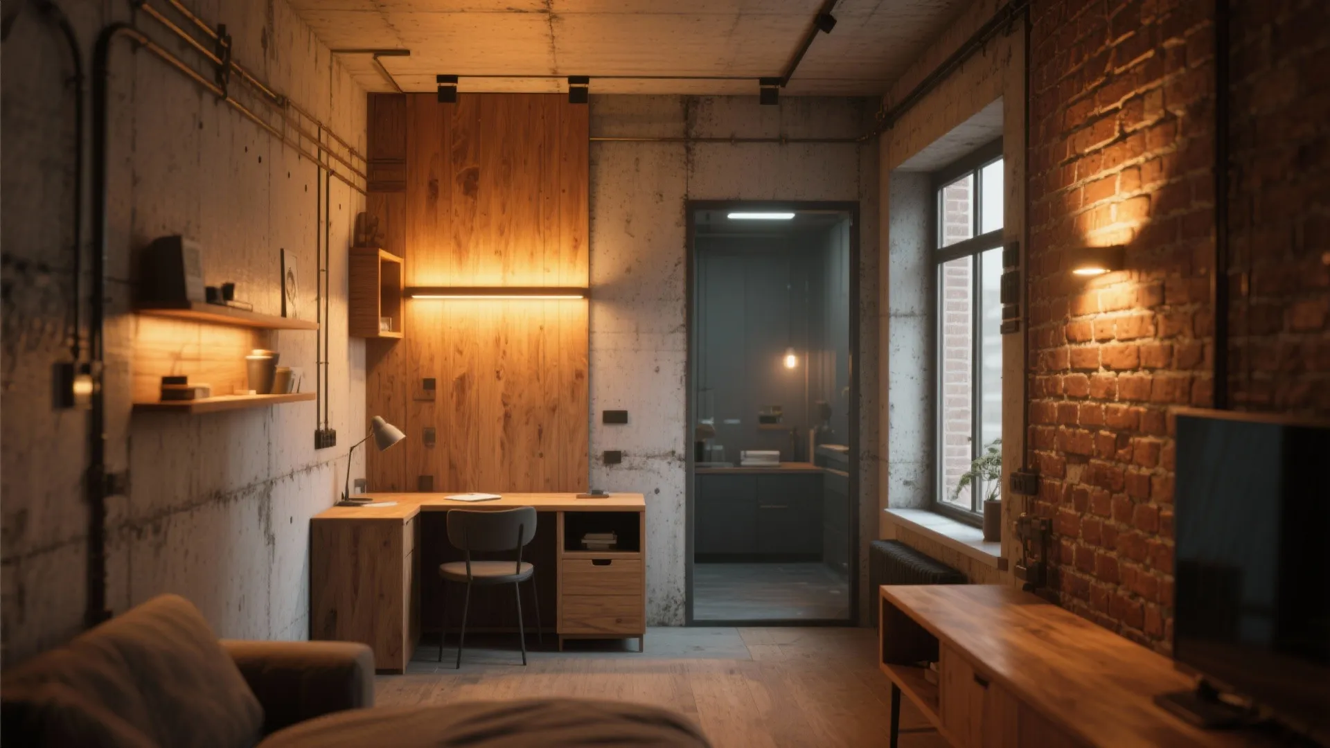 3. Warm-tone wall packs to soften industrial spaces