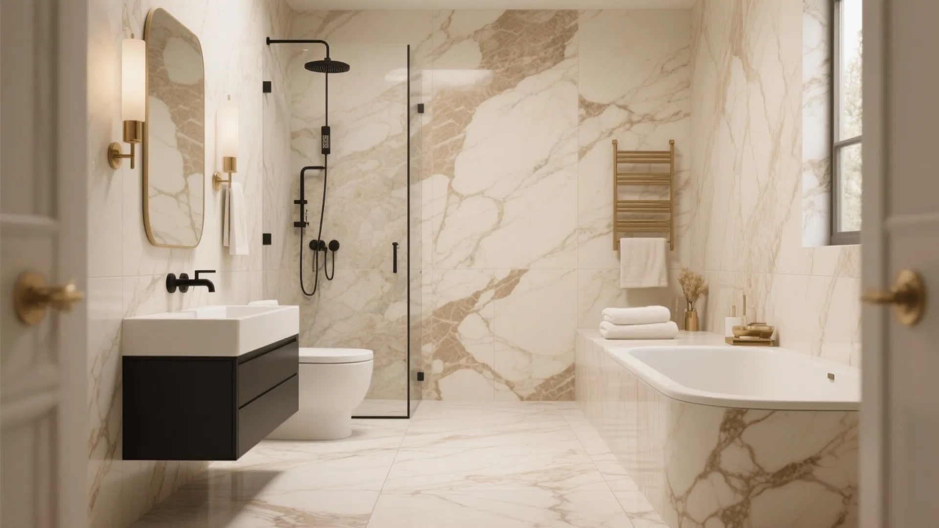 Stone-Look Porcelain With Warm Veining