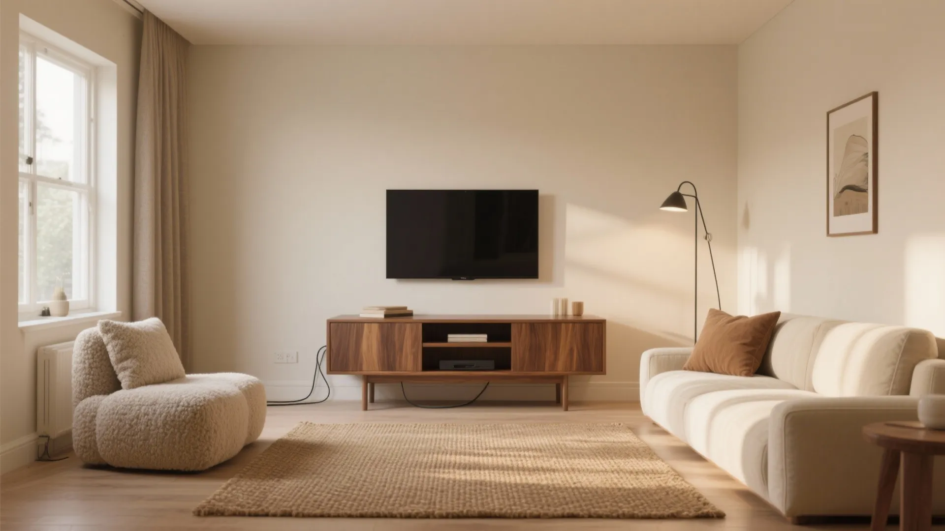 Warm Neutrals with Walnut Sunmica