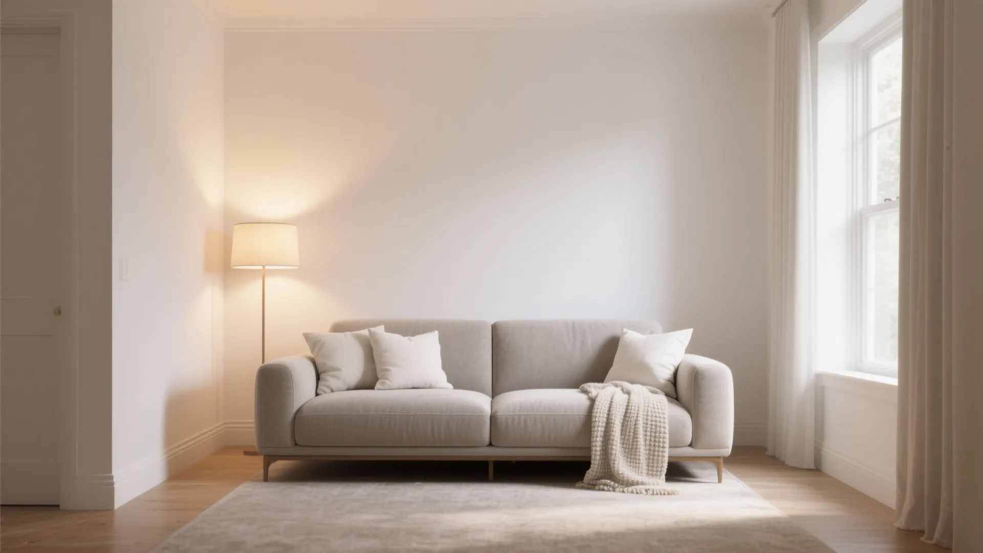 Warm-White Walls with Greige Upholstery