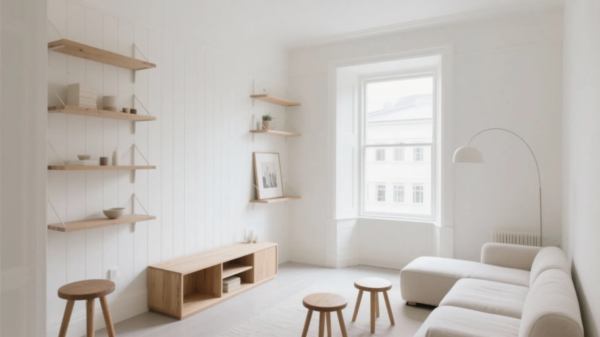 Warm Whites with Wood: Balance Brightness and Coziness