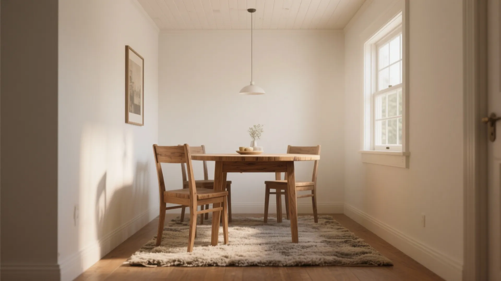 1. Warm White Base with Wood Accents