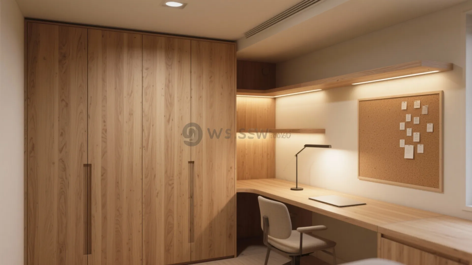 Warm Wood Accents for Comfort and Focus