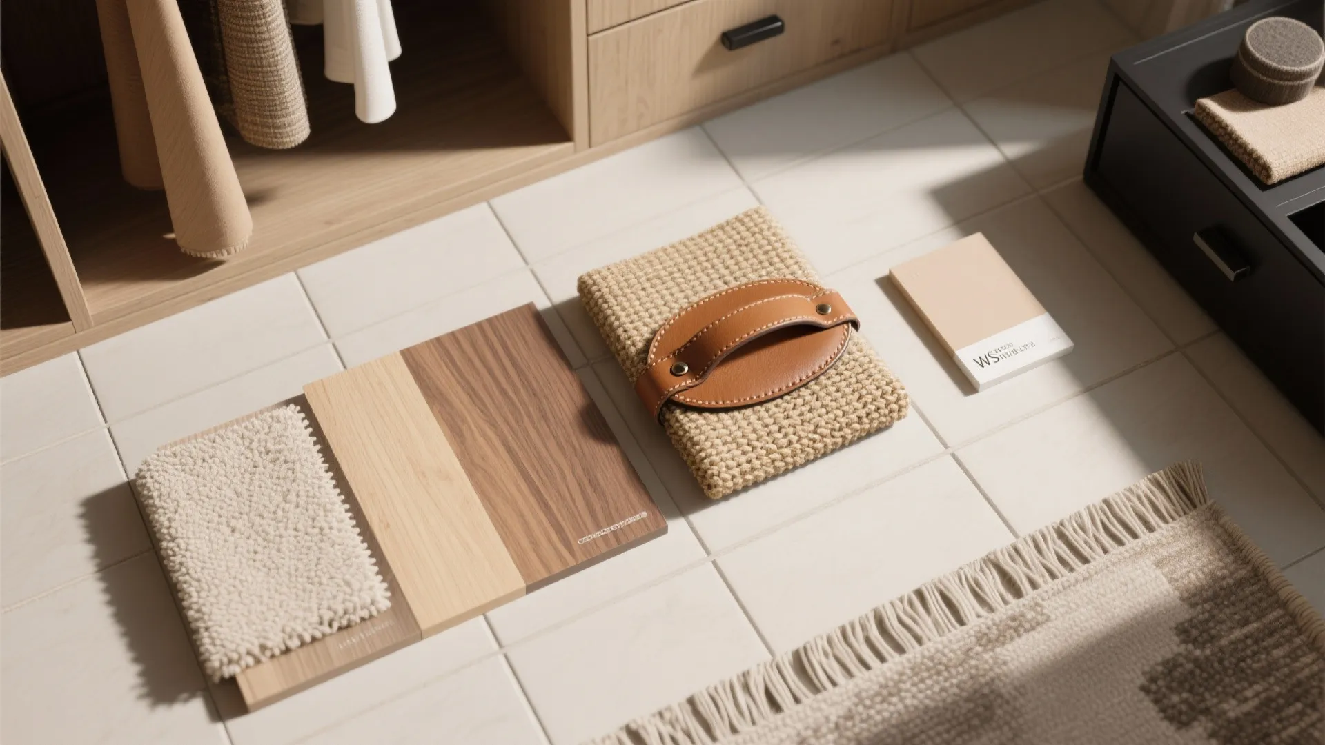 Warm wood and tactile layers for a boutique feel