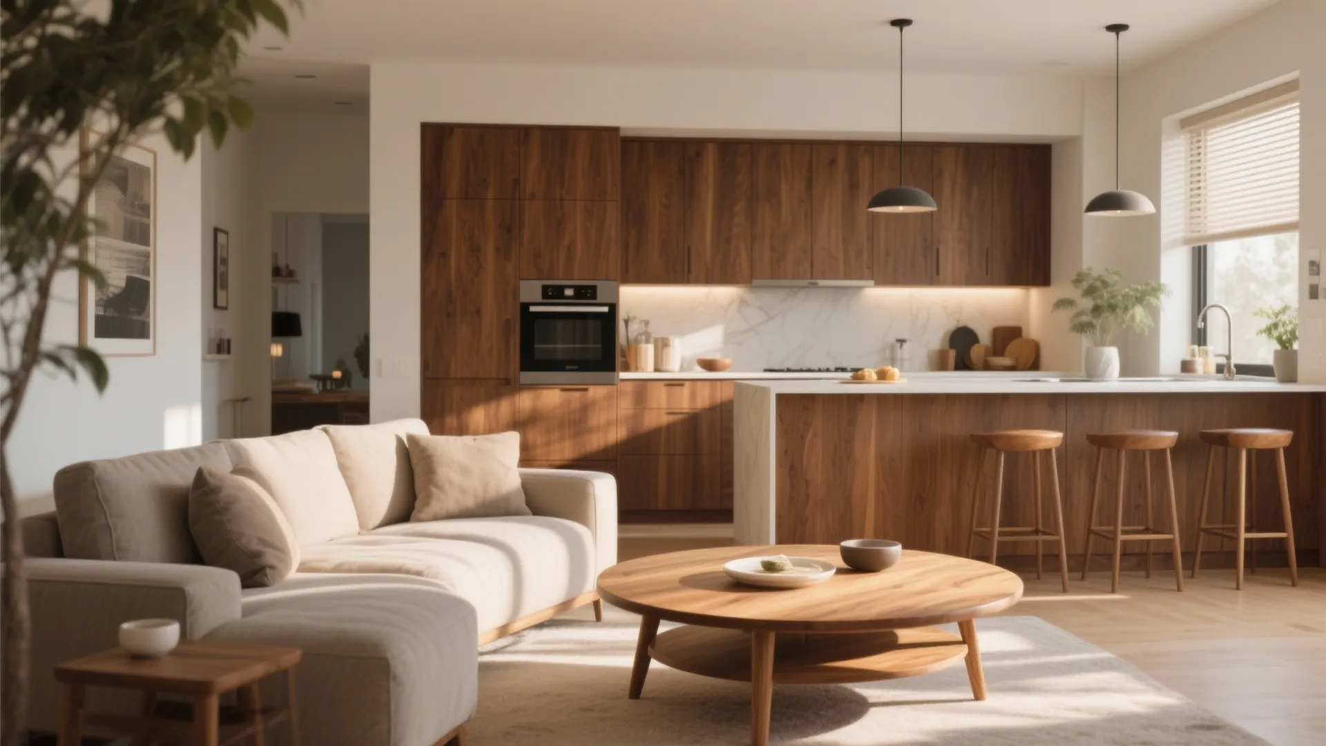 4. Warm Wooden Accents