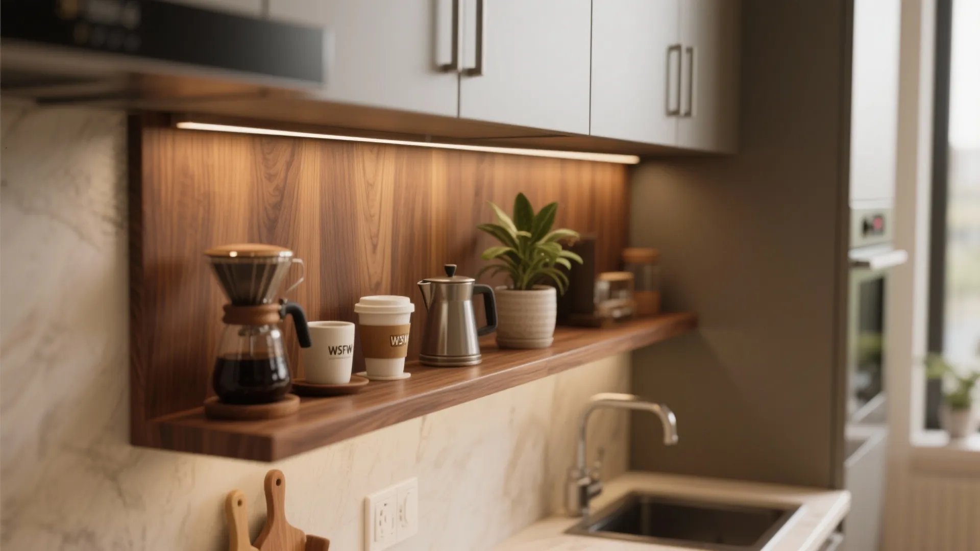 Warm wood accents for a homely feel