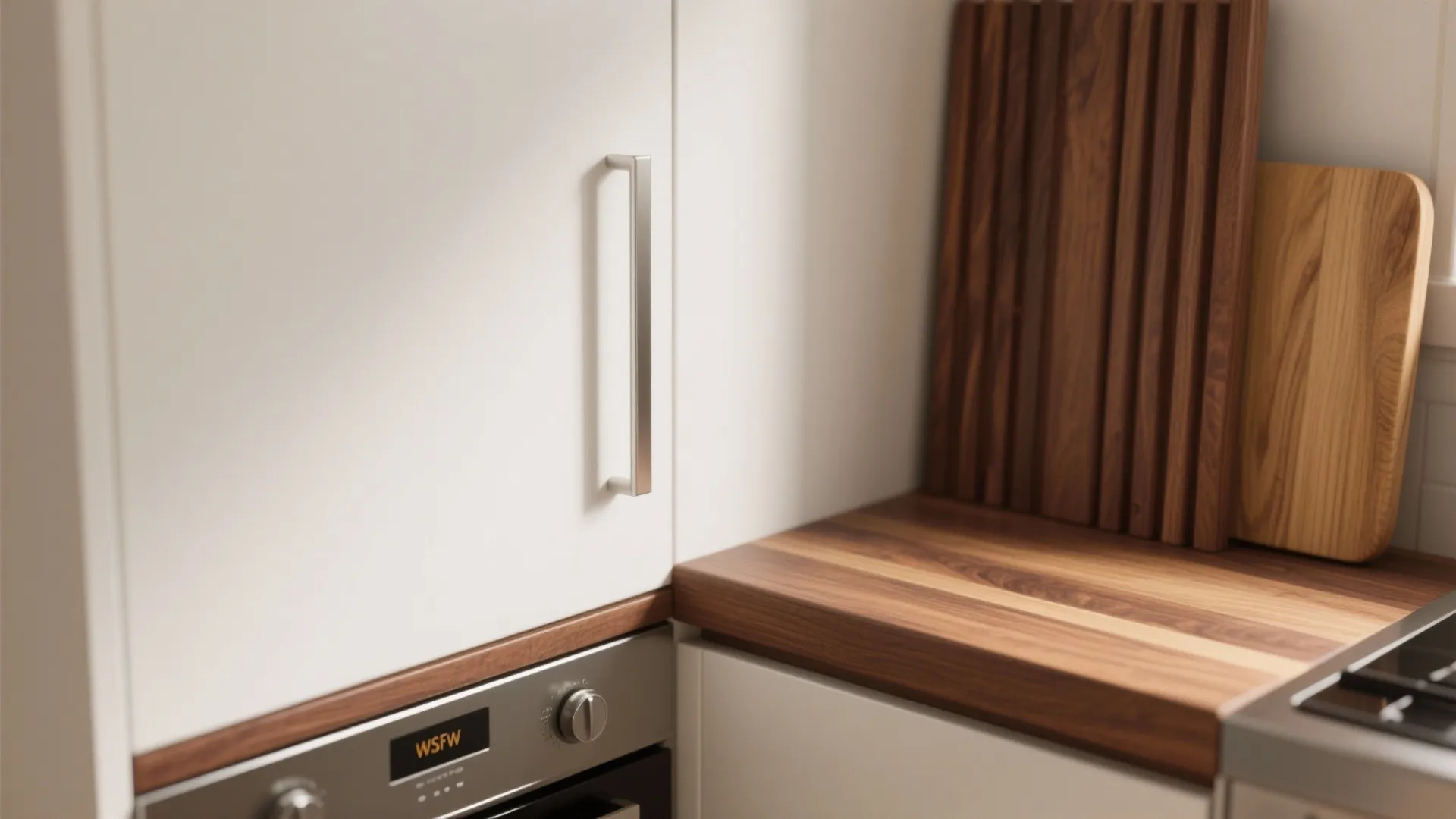 Warm wood accents without visual clutter