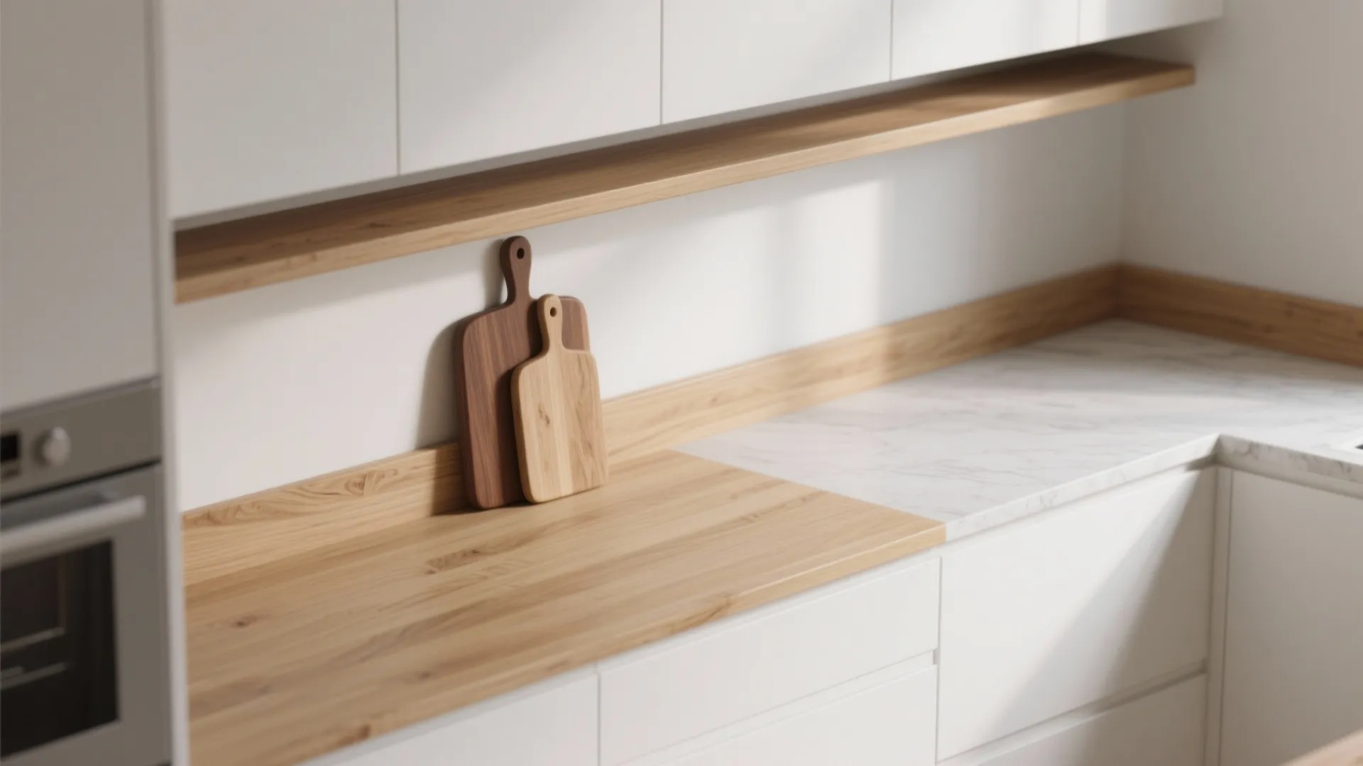 Warm wood accents to soften the space