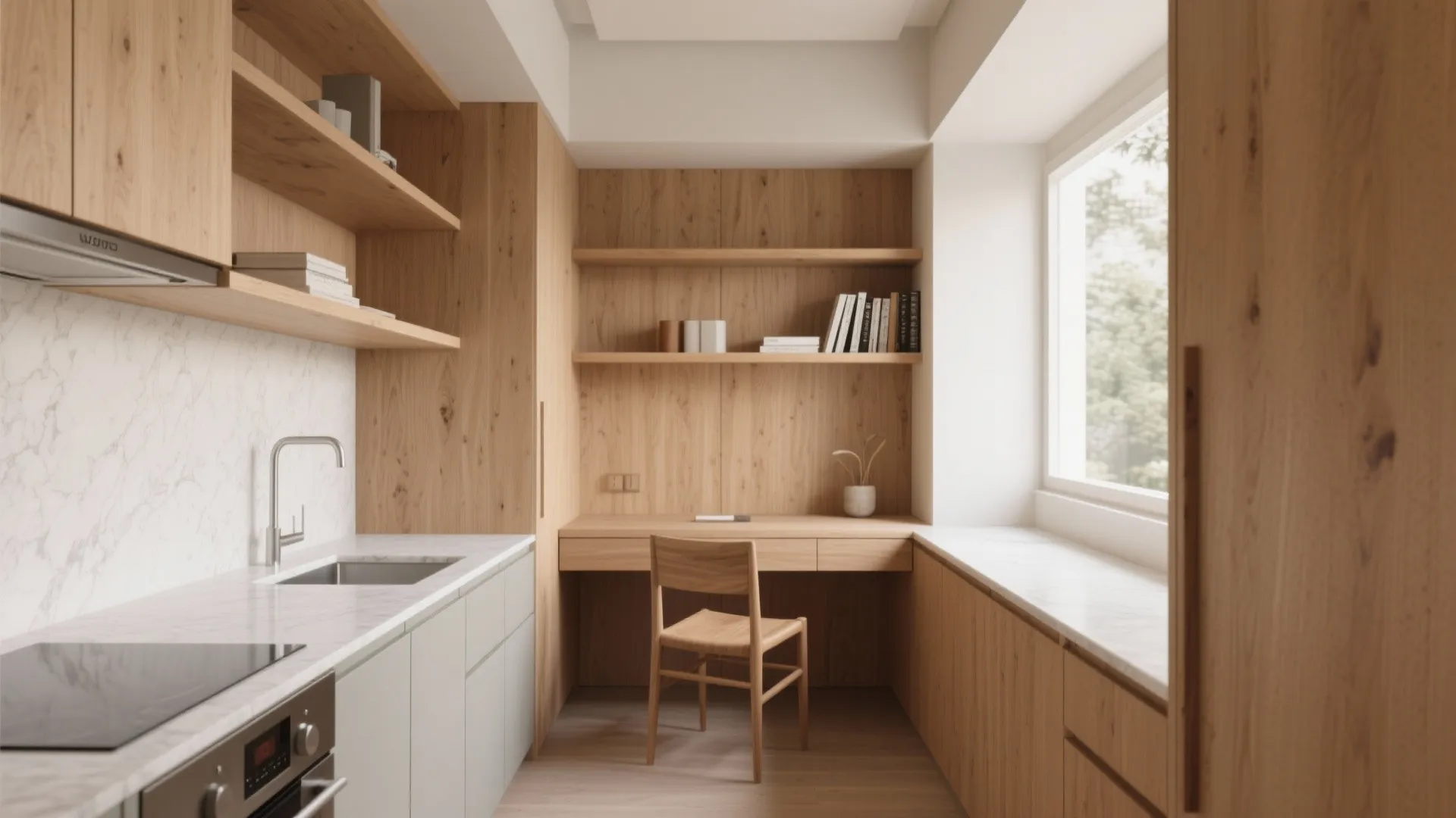 Warm Wood Accents for Calm Focus