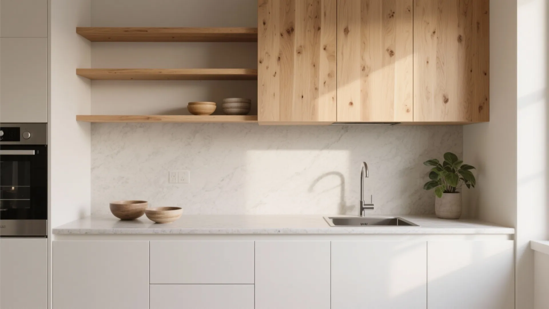 Warm Wood Accents to Soften Scale