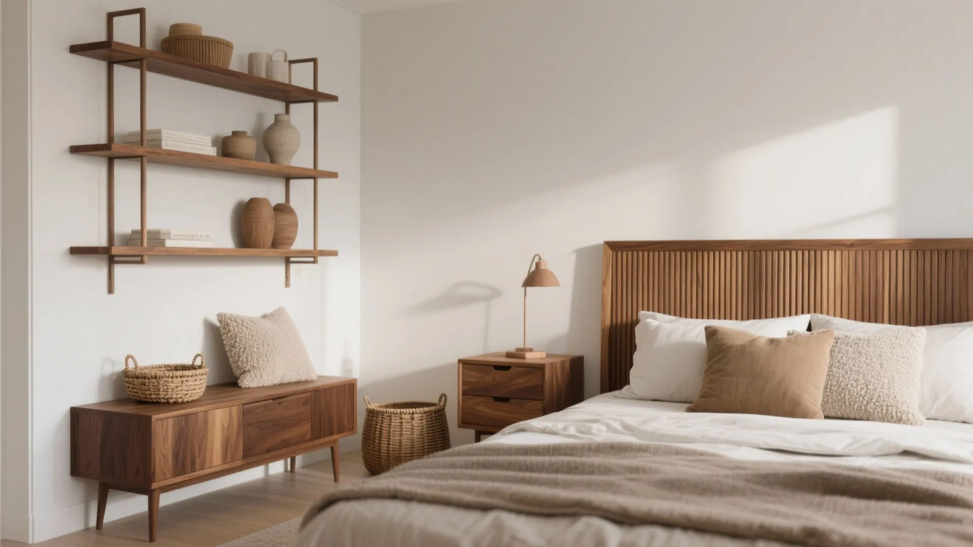 Warm wood accents for texture and comfort