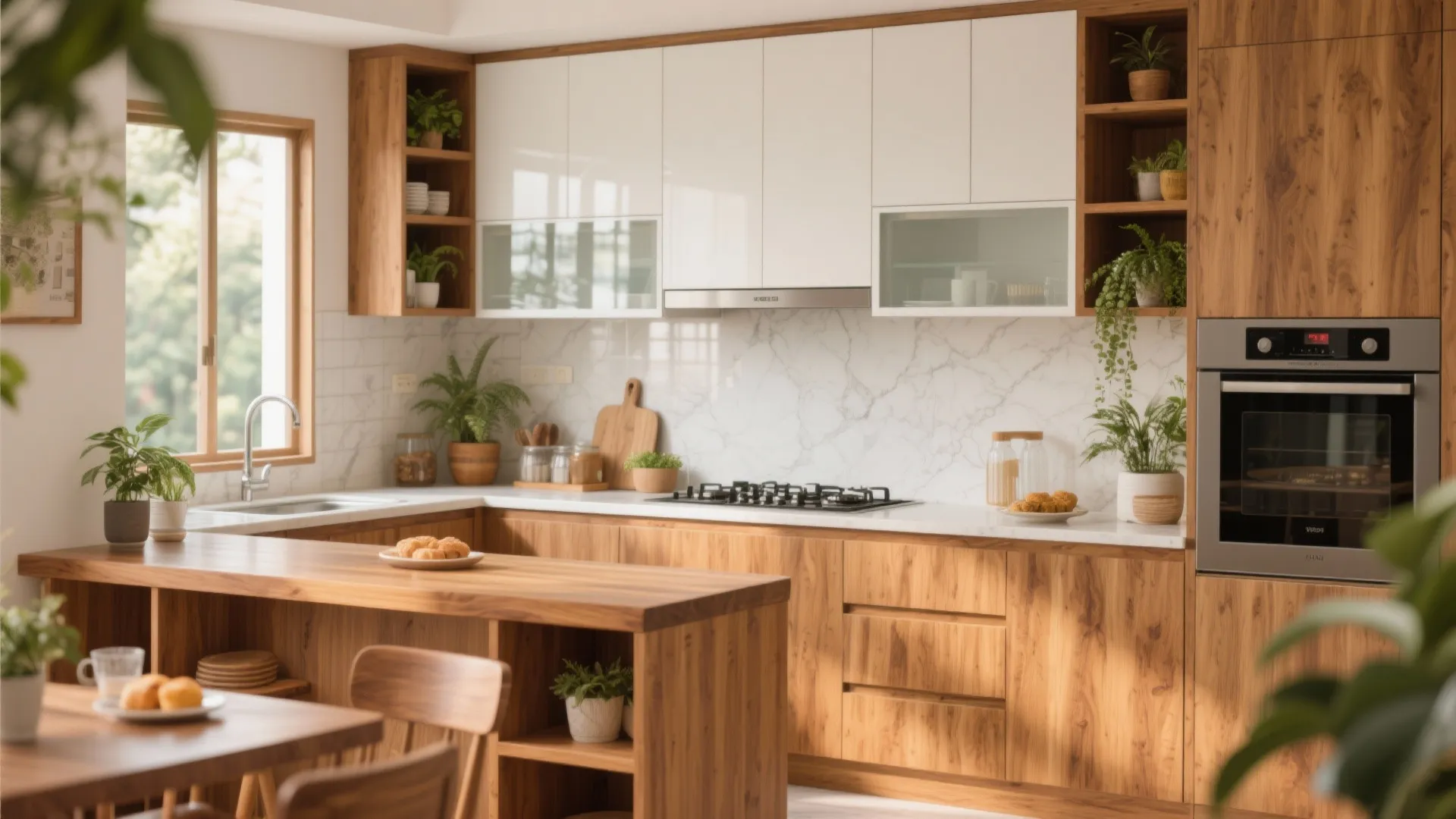 Warm wood accents that feel like home