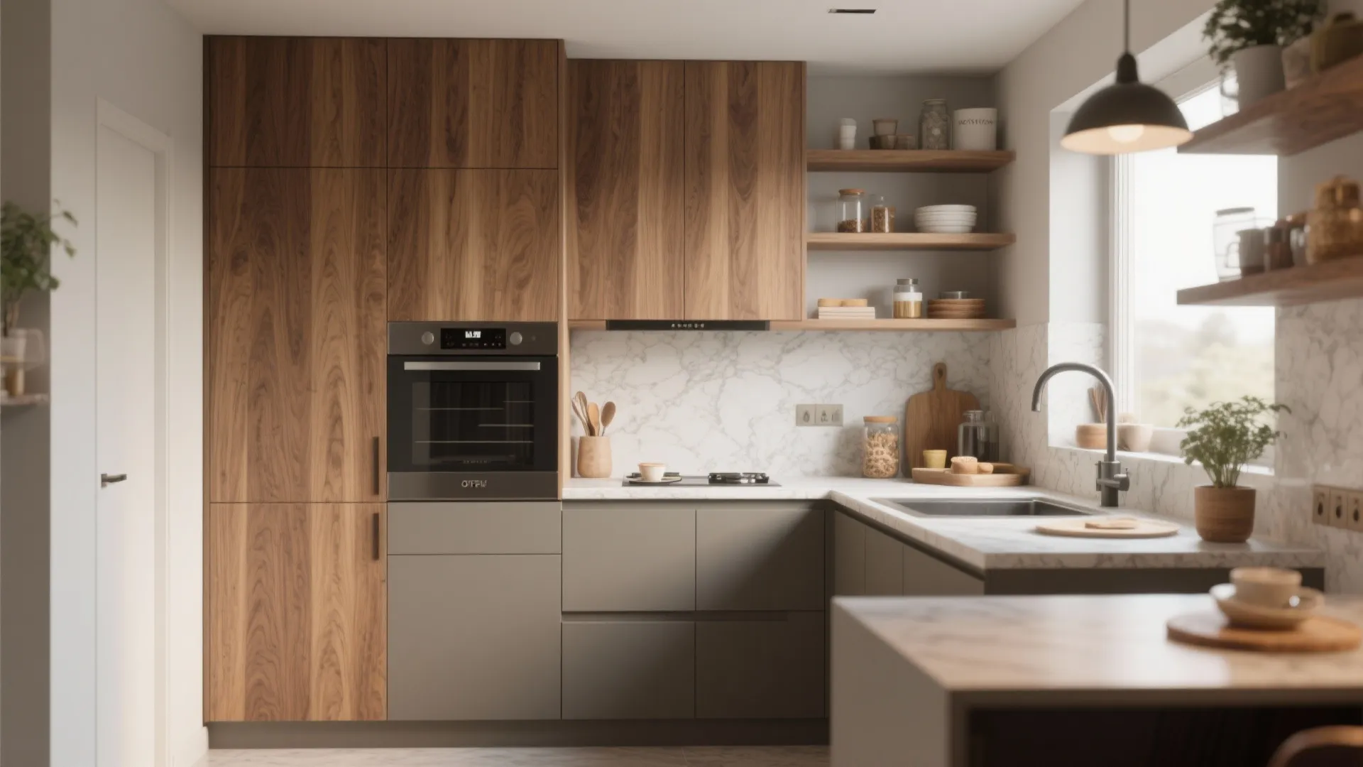 Warm wood accents without the maintenance headache