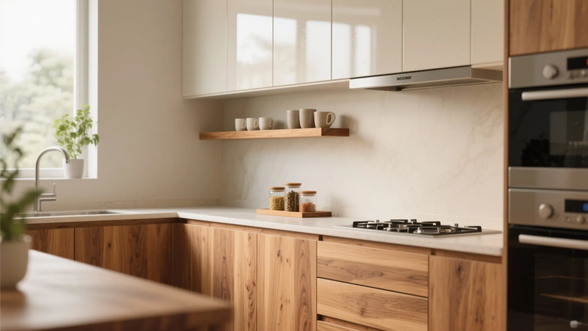 Warm wood accents without the upkeep