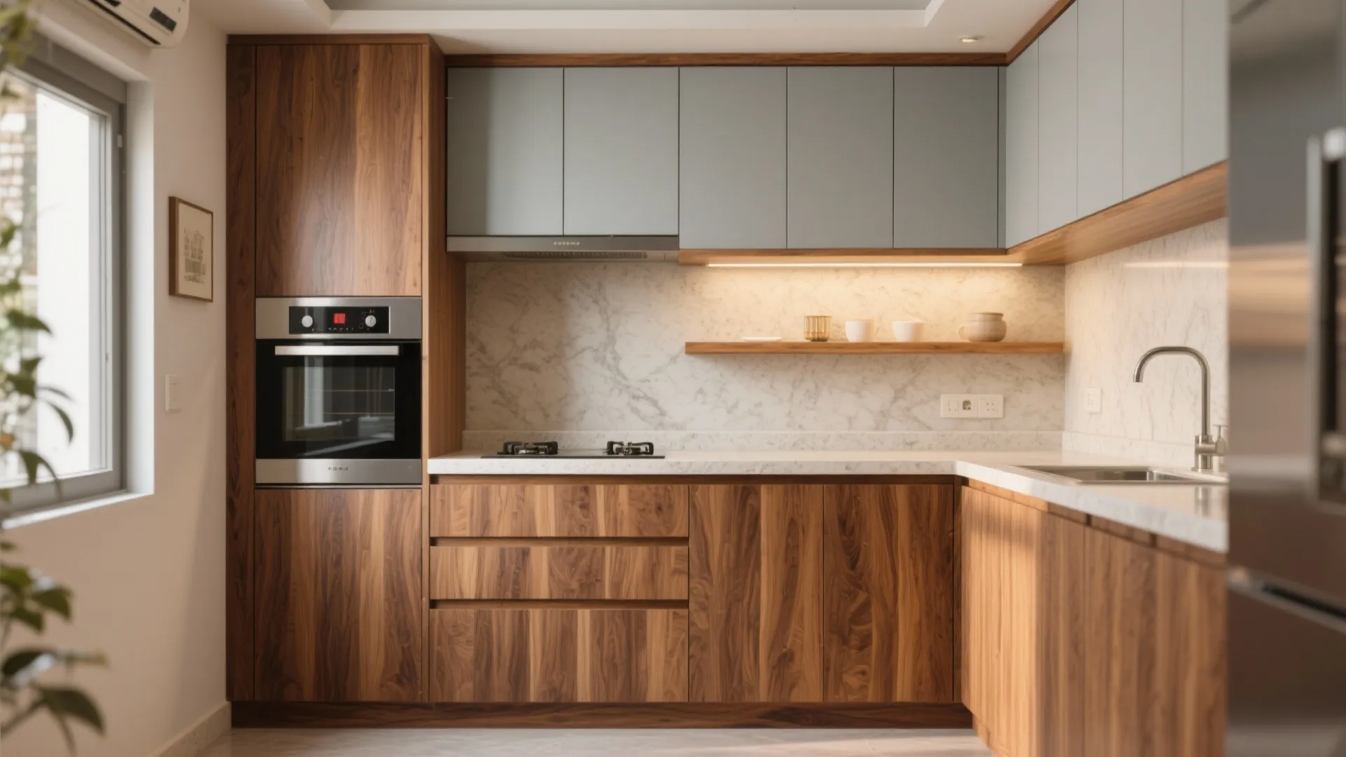 Warm Wood Accents for Comfort Without Bulk