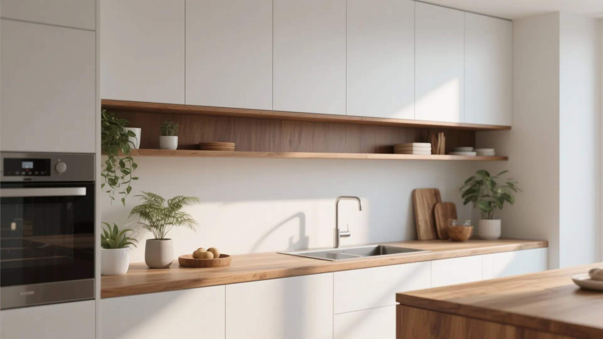 Warm Wood Accents to Balance Modern Lines