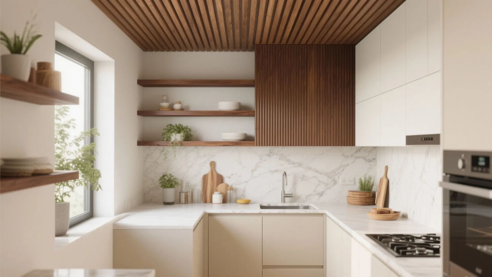 Warm wood accents without the maintenance headache