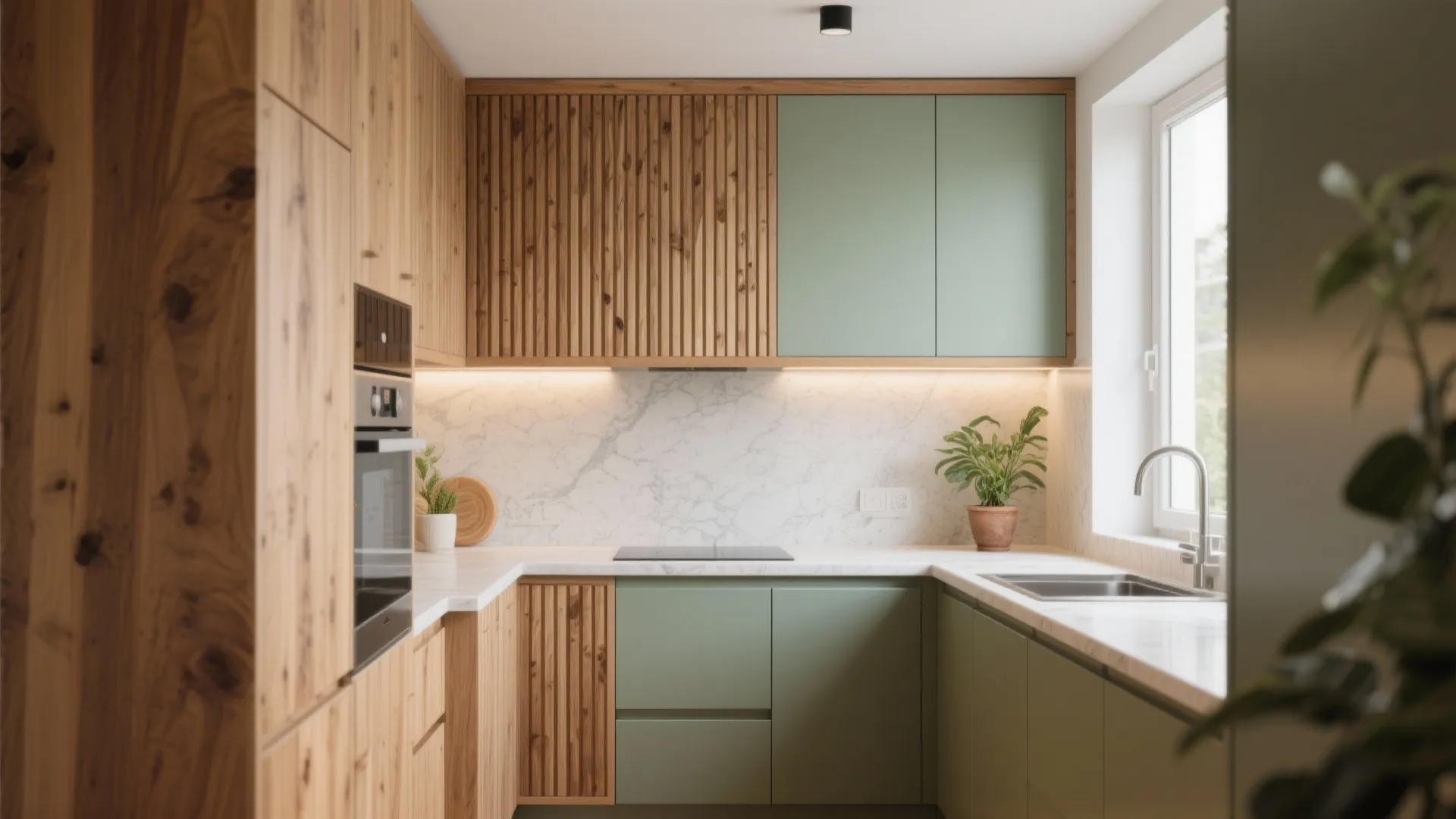 Warm Wood Accents without the Maintenance